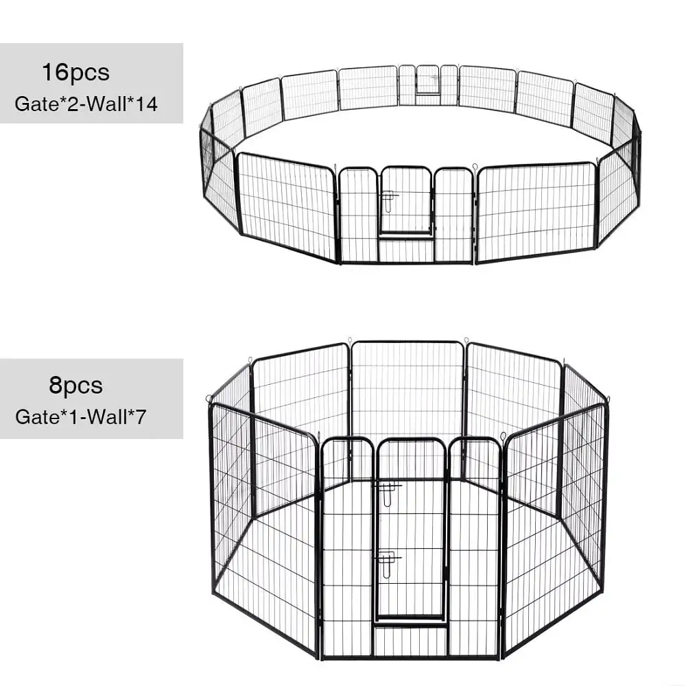 Foldable Detachable Multiple Shape Pet Playpen 16 Panel Dog Kennel Exercise.24 Height with Door for Outdoor Exercise. Indoor Kennels