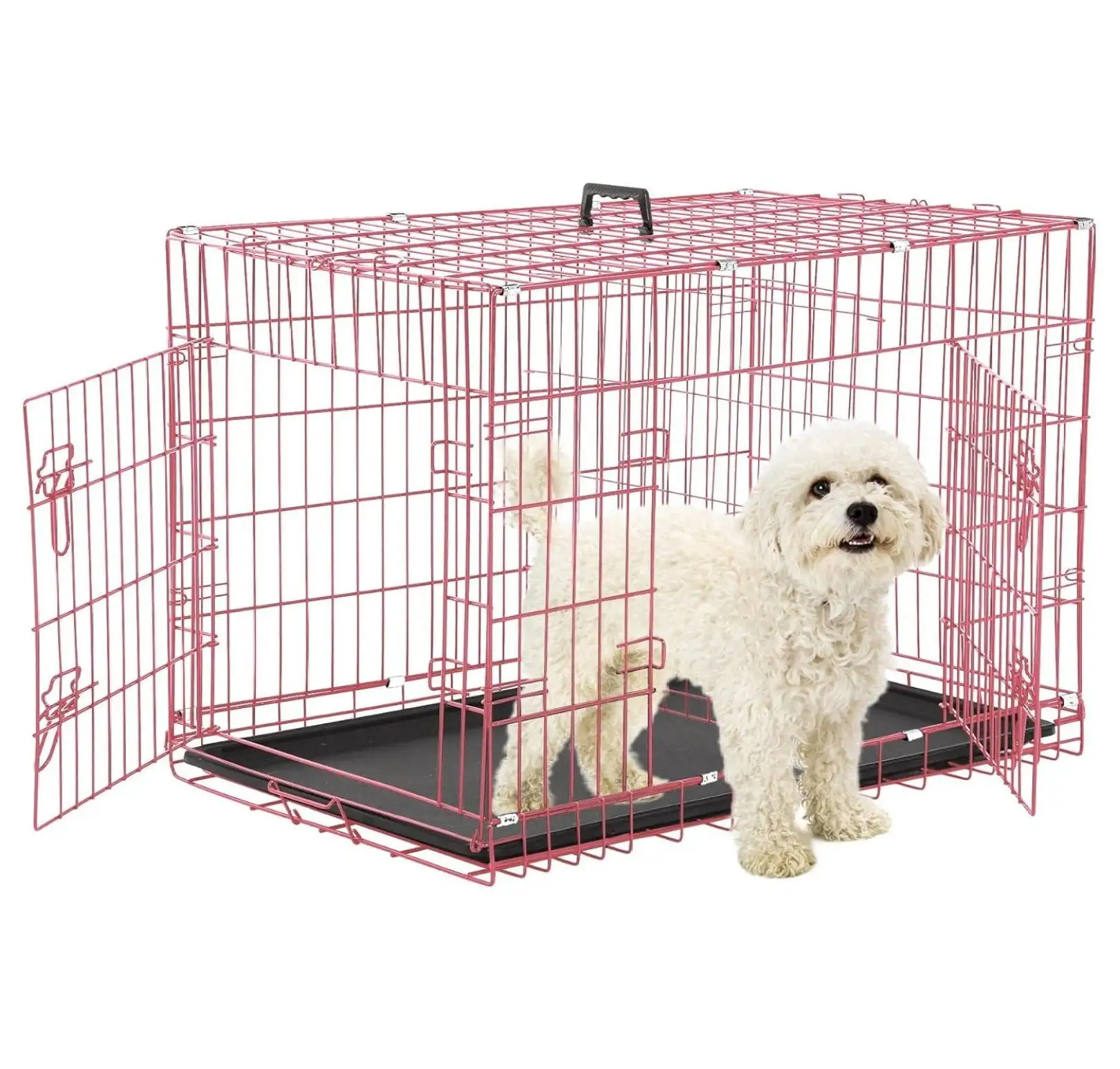 Foldable Dog Crate. 24 Inch. . Portable. Easy to Clean. Safe and Secure Construction. Ideal for Travel and Indoor Use