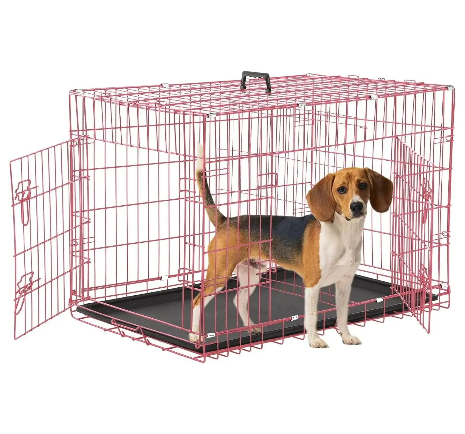 Foldable Dog Crate. 30 Inch. . Portable. Easy to Clean. Safe and Secure Construction. Ideal for Travel and Indoor Use