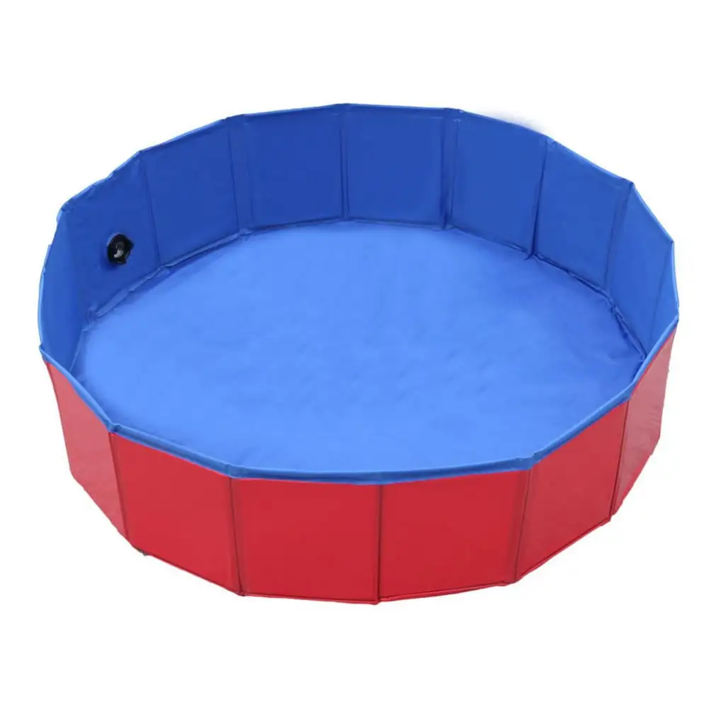 Foldable Dog Pool. Collapsible Hard PVC Dog Swimming Pool. Portable Bath Tub for Pets Dogs and Cats. Pet Wading Pool for Indoor and Outdoor