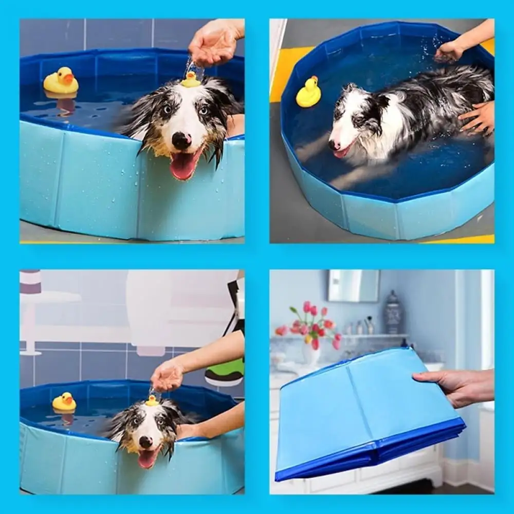 Foldable Dog Pool Hard PVC Pet Bath Tubs Outdoor Pools for Puppy Small Medium Dogs Cats Pigs