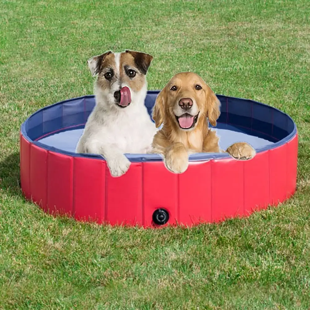 Foldable Dog Pool. Dog Pools for Large Dogs Portable PVC Pet Swimming Pool. Slip-Resistant Material Kiddie Pool for Dogs Cats and Kids. Collapsible Pet Bathing Tub