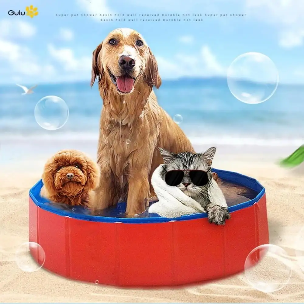 Foldable Dog Pool. Slip-Resistant Kiddie Pool. Portable PVC Pet Dog Swimming Pool. Plastic Kiddie Pool for Kids. Dog Pet Bath Pool for Small to Large Dogs