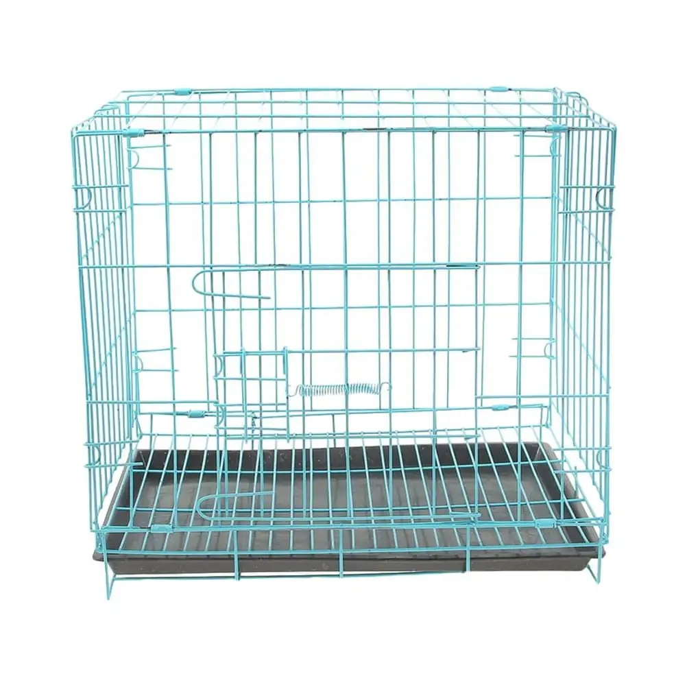 Folding With Toilet Dog Cage Teddy Poodle Small And Medium Dog Cat Cage Rabbit Cage Pet Cage(Blue)