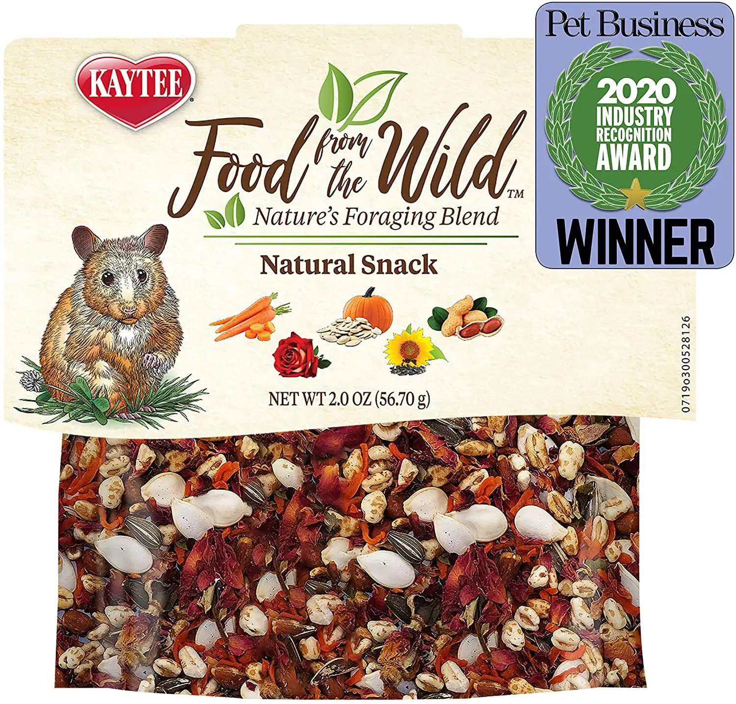 Food from The Wild Natural Snack for Pet Hamsters Gerbils Rats and Mice 2 Ounces