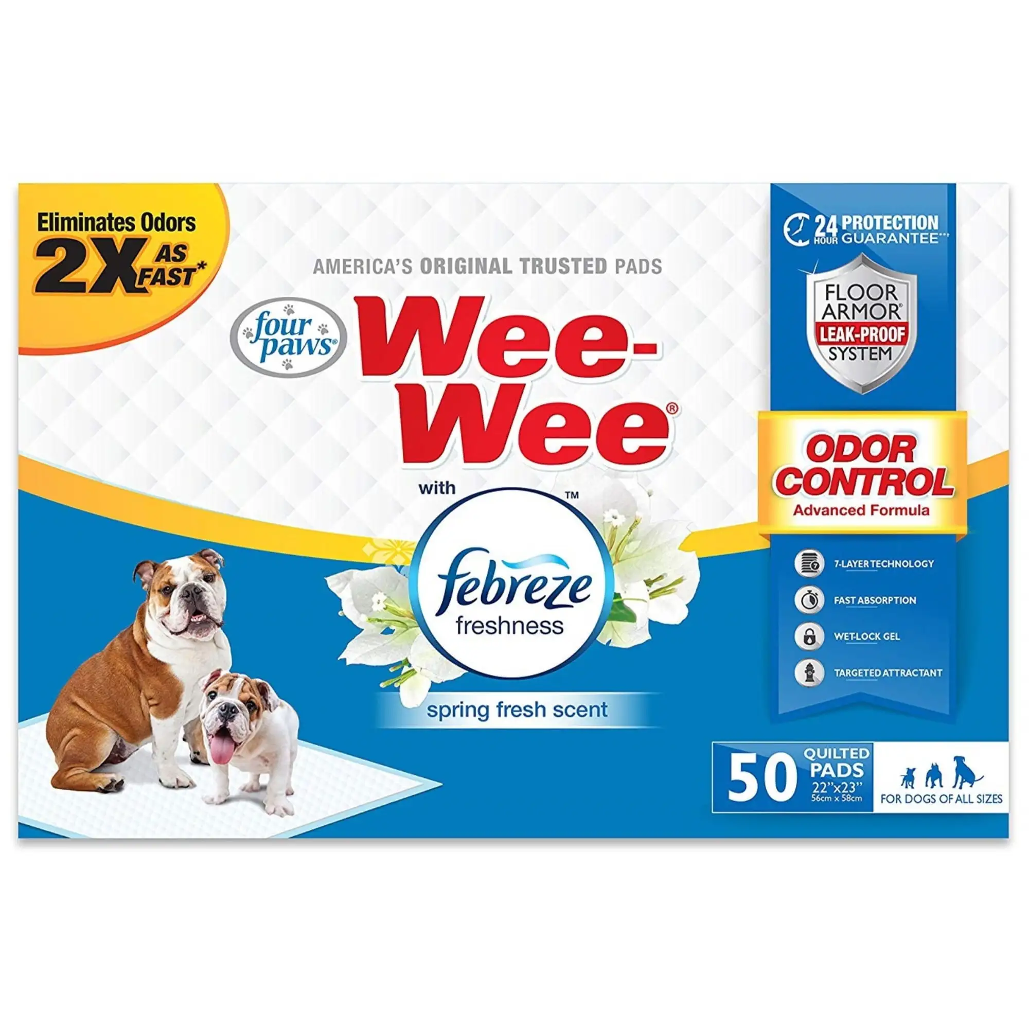 Four Paws Wee Wee Odor Control Pads with Fabreeze Freshness