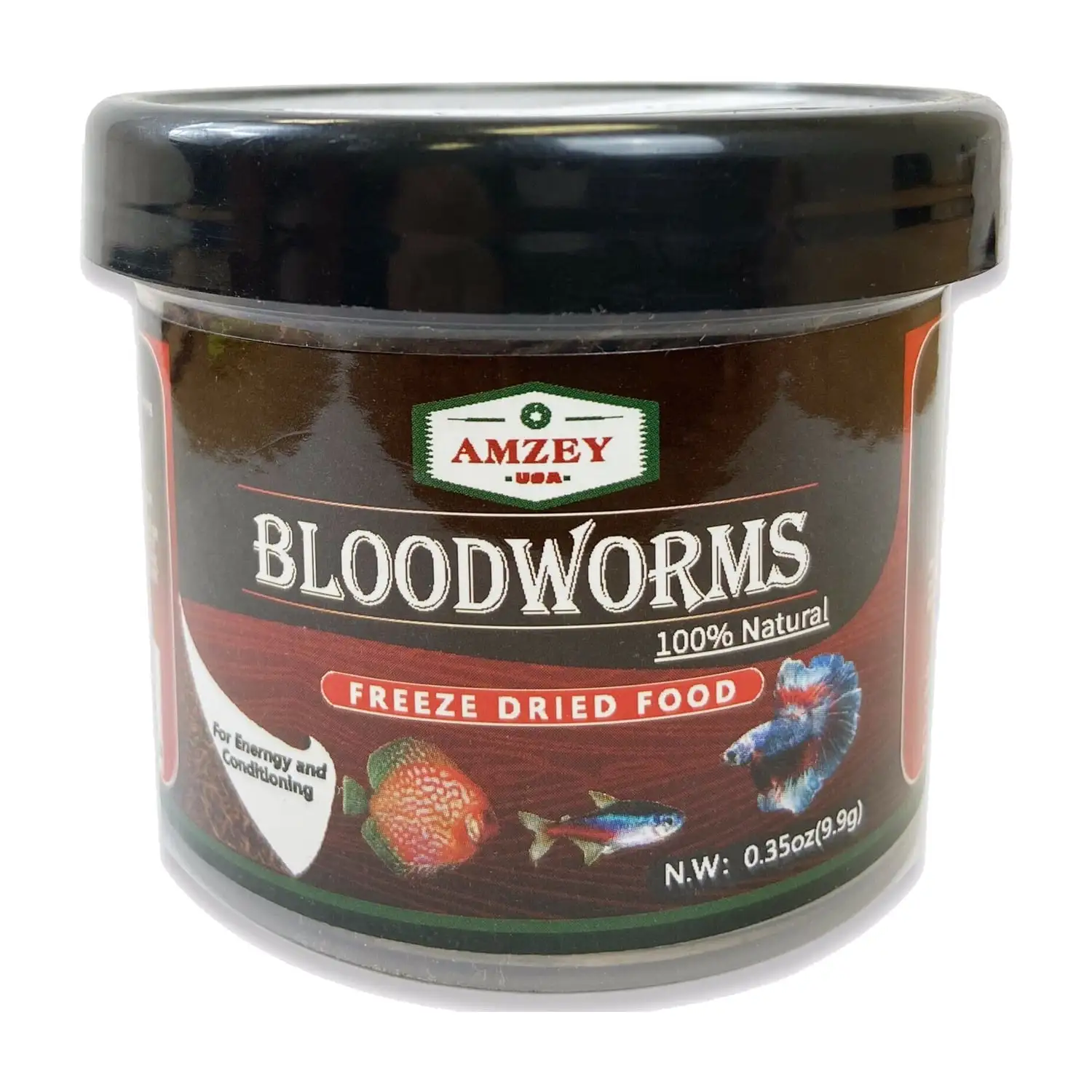 Freeze Dried Bloodworm 0.35 oz. 100% Natural Freeze Dried Blood Worms - Aquarium Fish Food - High Protein Food for Betta Fish. Goldfish. Cichlid. Guppy. Discus. Turtle