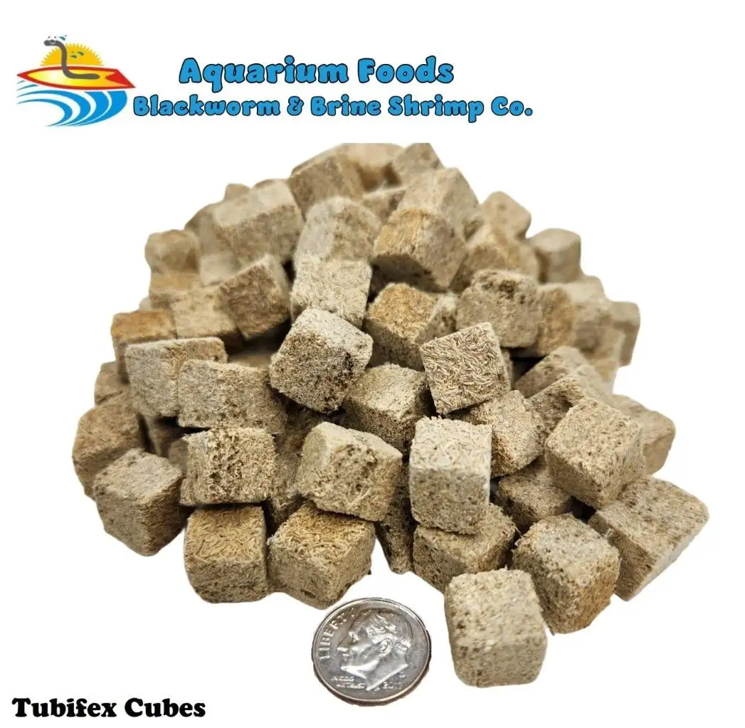 Freeze Dried Tubifex Cubes- Tropical Fish. Marine Fish. Koi Fish. Turtles...8oz