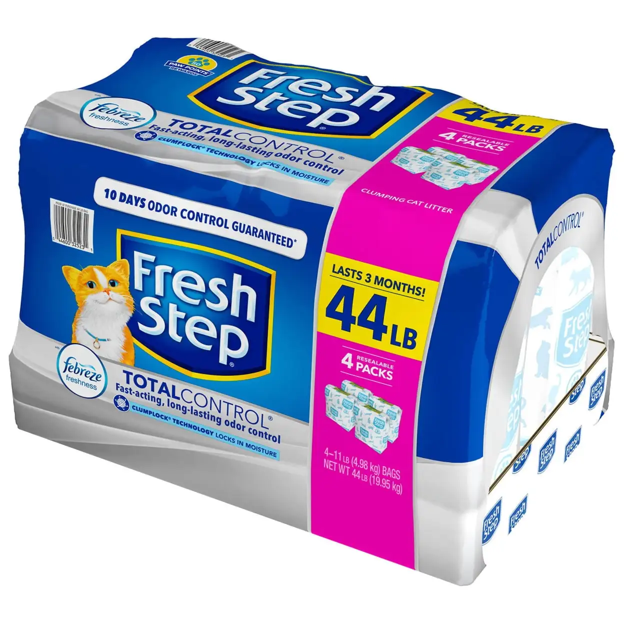 Fresh Step Total Control Scented Litter with the Power of Febreze. Clumping Cat Litter. 44 Pounds