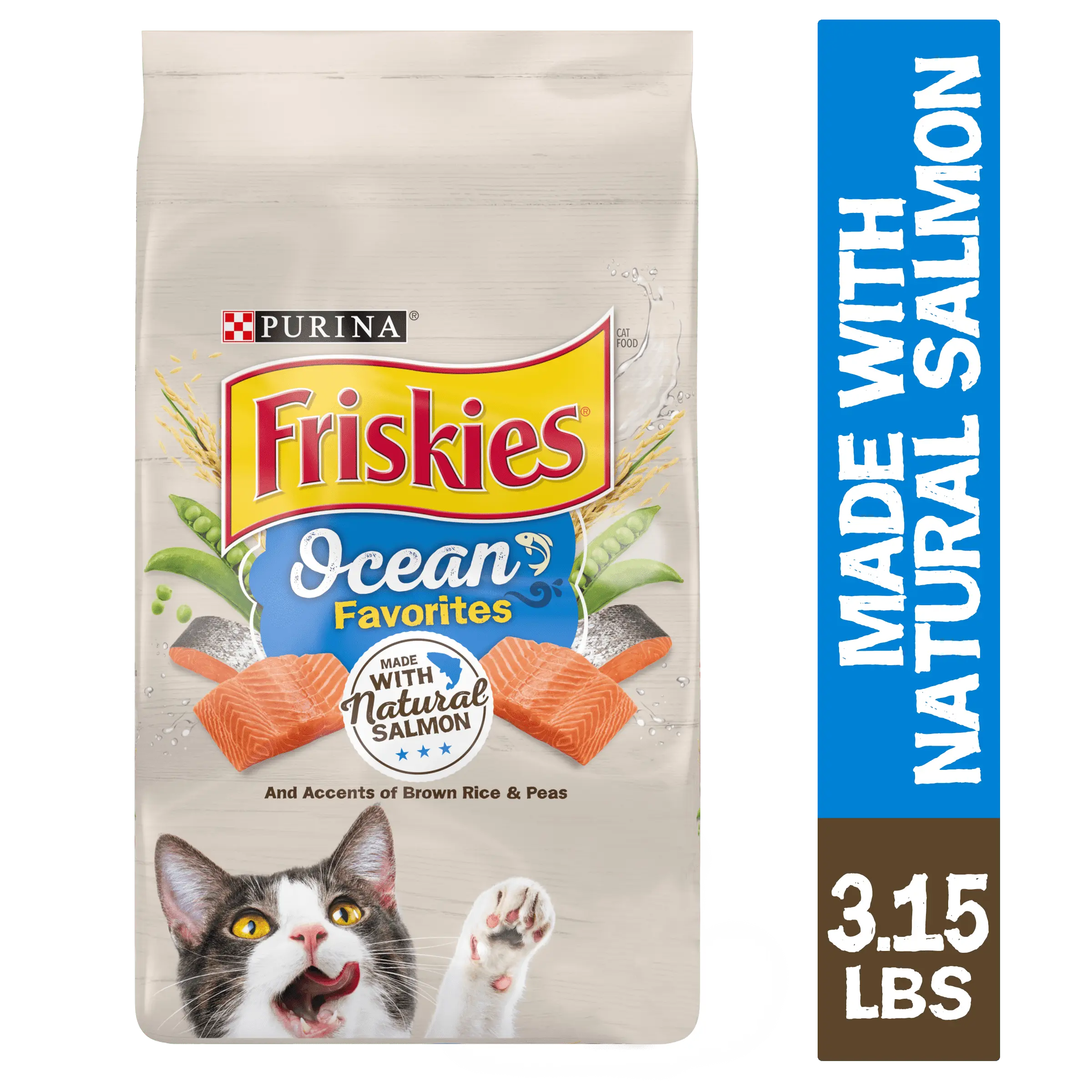 Friskies Chicken & Salmon & Brown Rice Dry Cat Food. 3.15 lb Bag