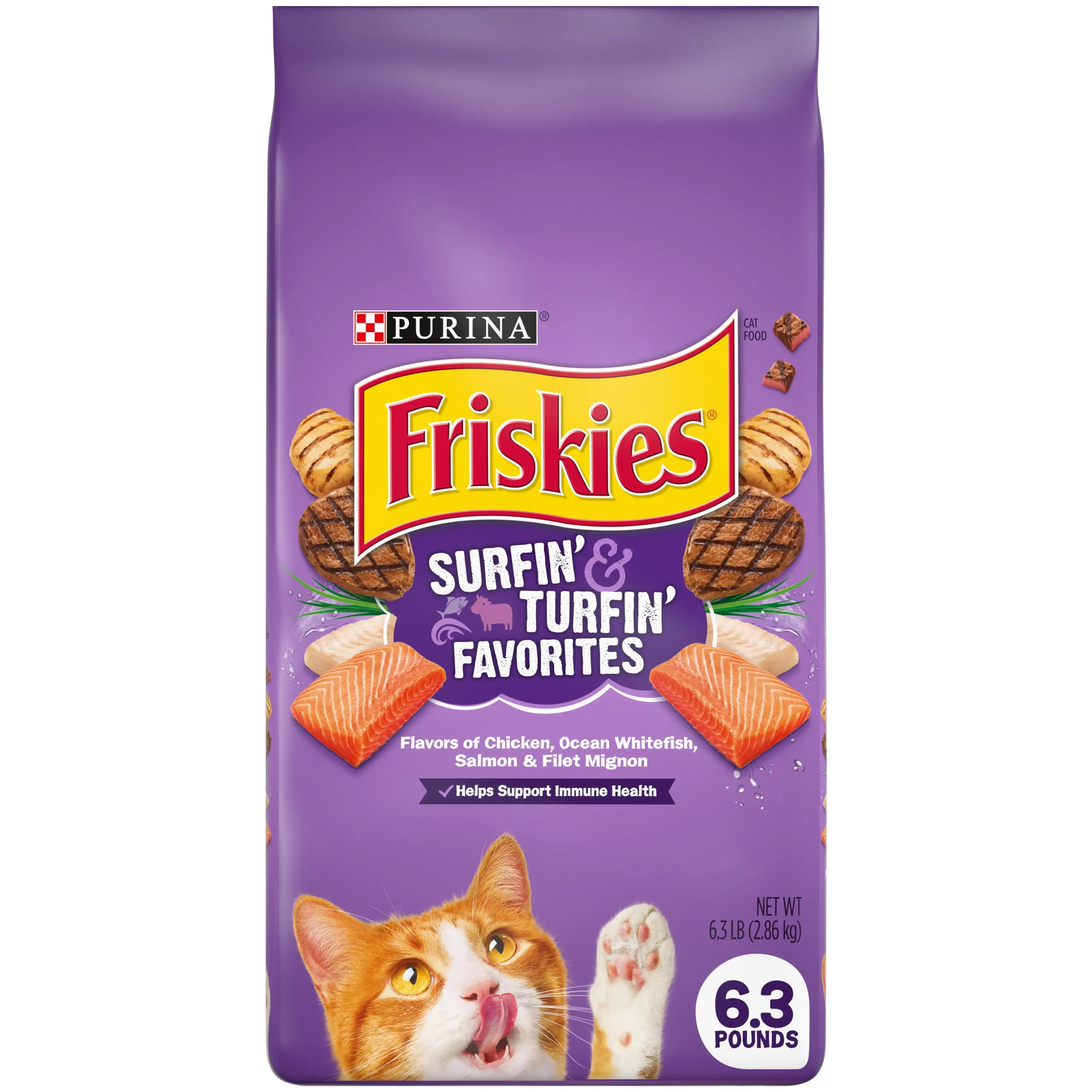 Friskies Dry Cat Food Surfin & Turfin Favorites 6.3 lb. Bag