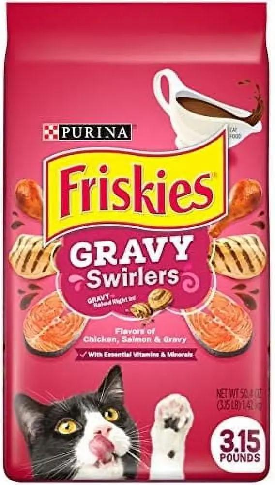 Friskies Gravy Swirlers Adult Dry Cat Food. 3.15 LB (Pack Of 2)