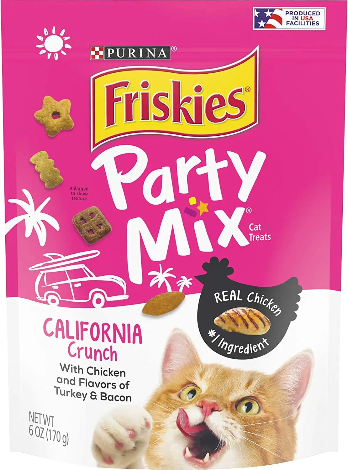 Friskies Party Mix Crunch California Dreamin'. 6 OZ (Pack of 12)