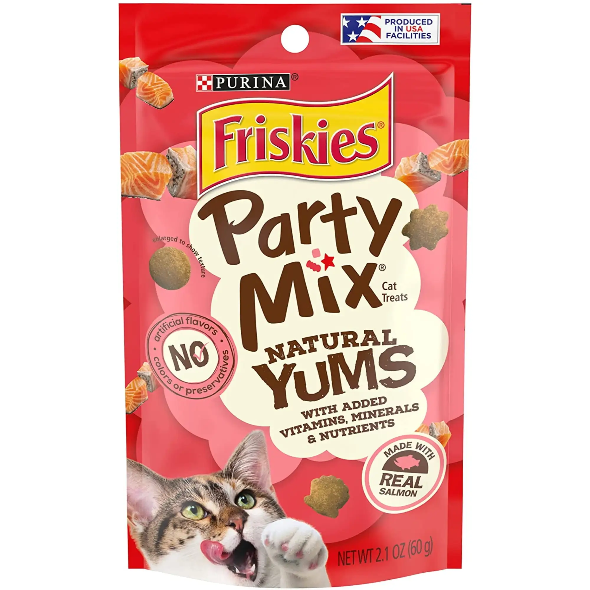 Friskies Party Mix Naturals Cat Treats Real Salmon