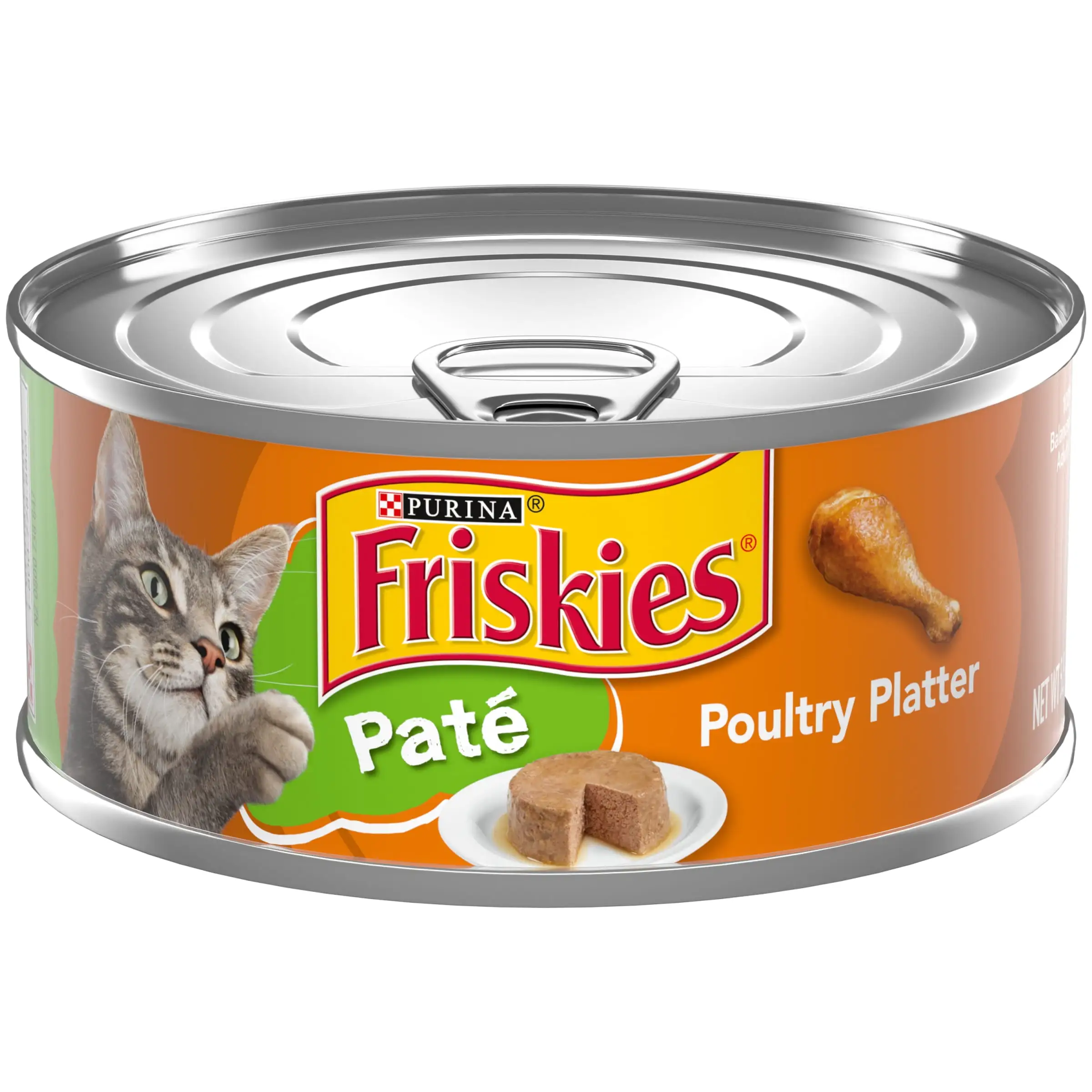 Friskies Pate Wet Cat Food. Poultry Platter. 5.5 oz. Can