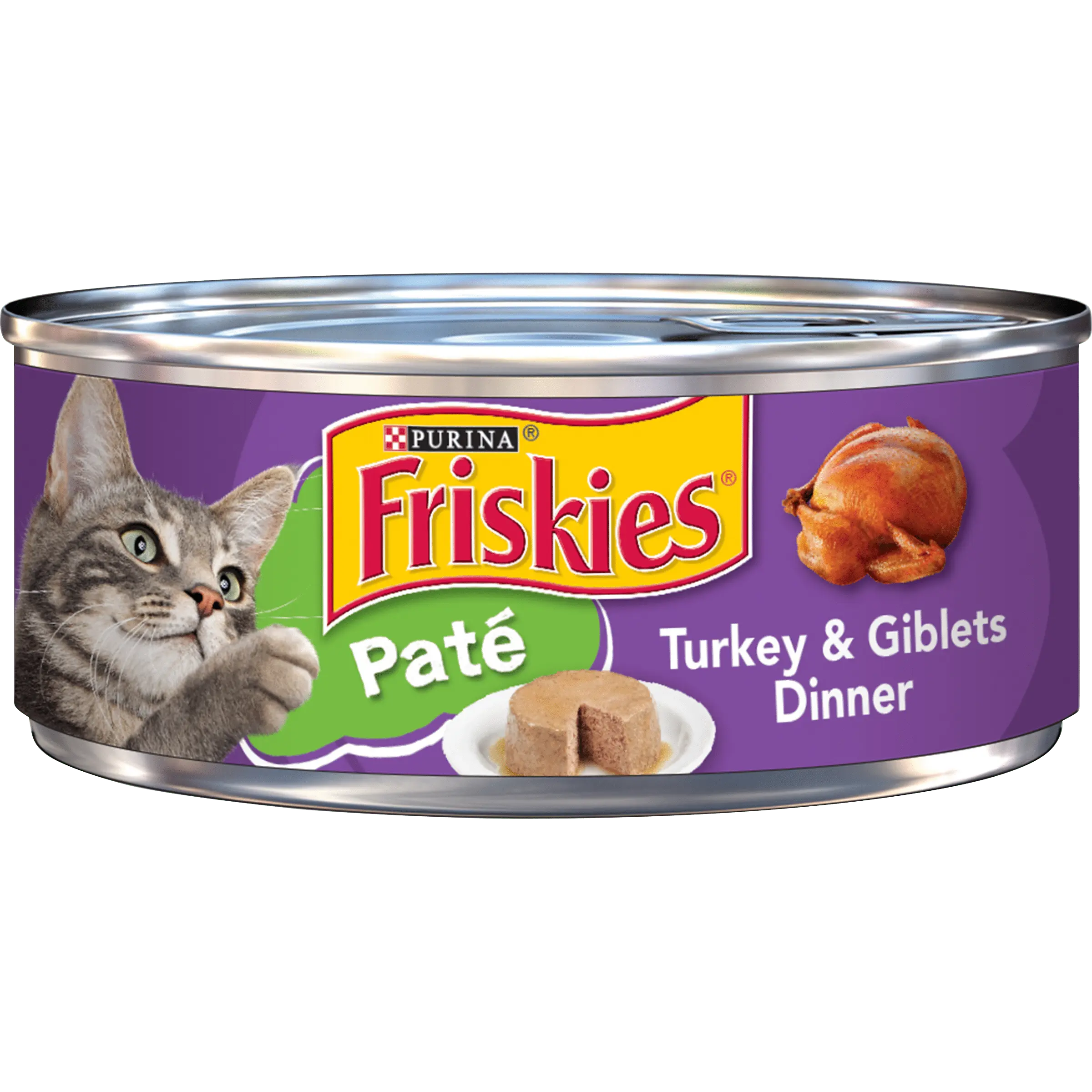 Friskies Pate Wet Cat Food. Turkey & Giblets Dinner. 5.5 oz. Can