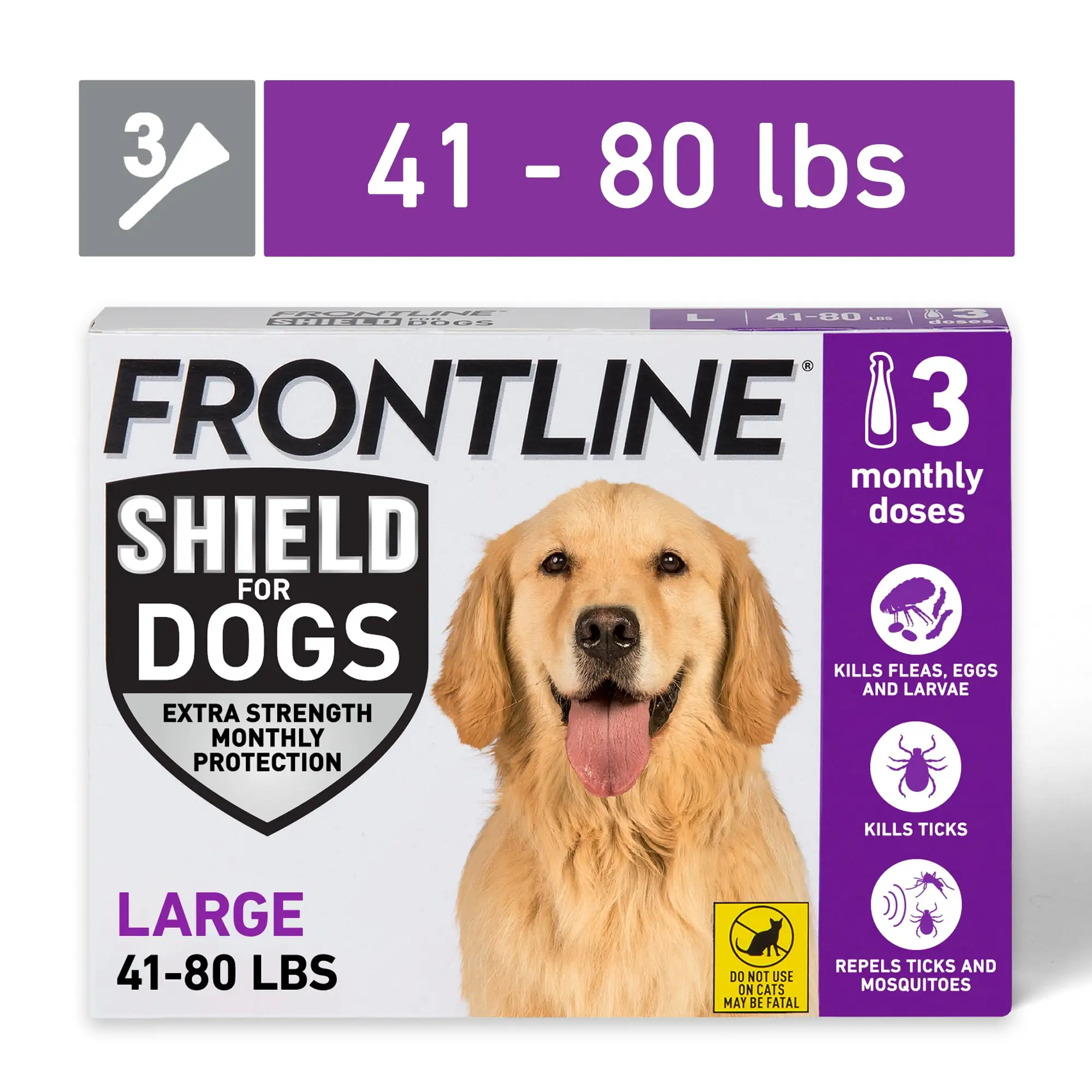 Frontline Shield Flea & Tick Treatment LG Dog 41-80LB 3CT