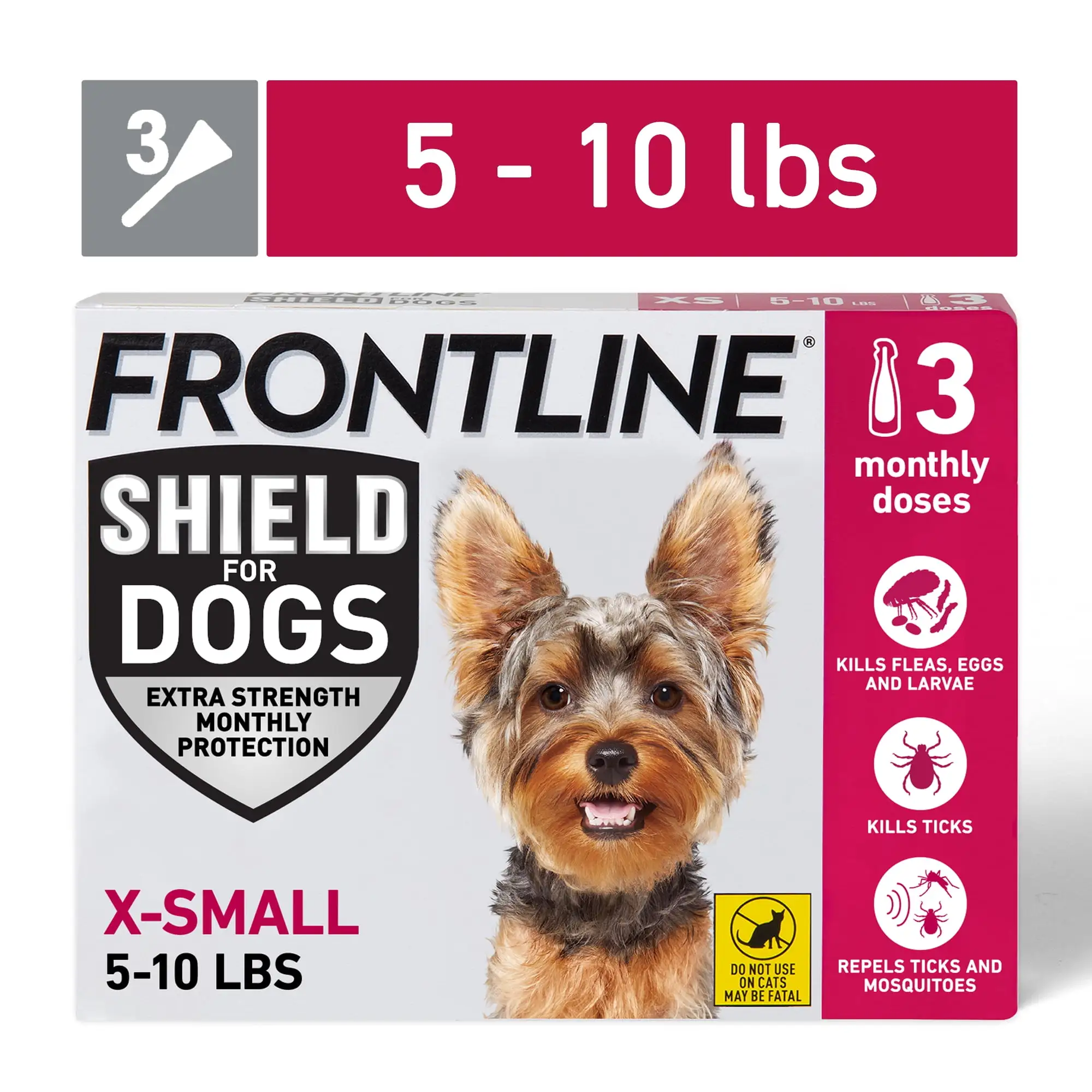 Frontline Shield Flea & Tick Treatment XS Dog 5-10LB 3CT