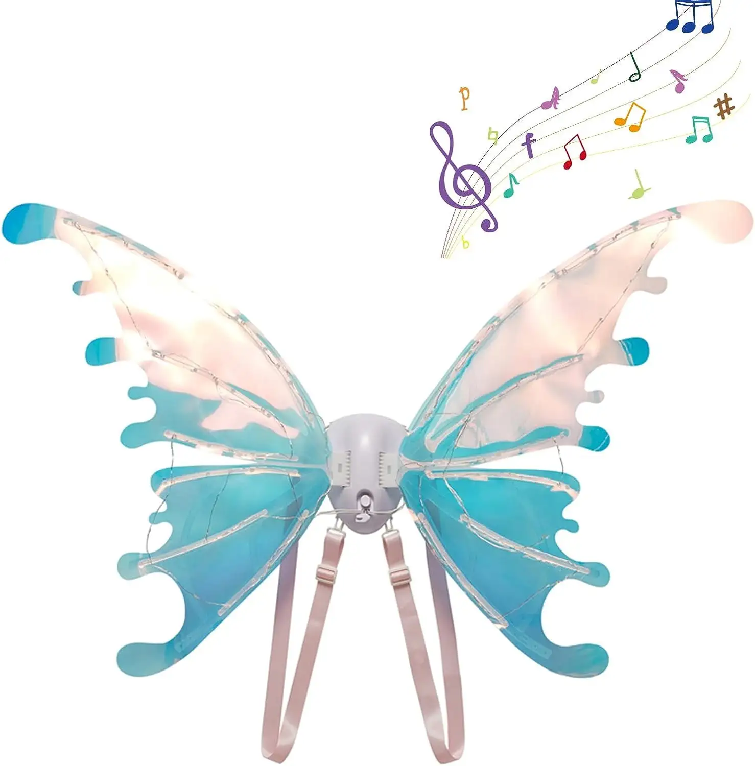 Frusde Fairy Wings for Girls Pet. Butterfly Wings with Music Dog Halloween Costumes Gifts Electric Wings-B