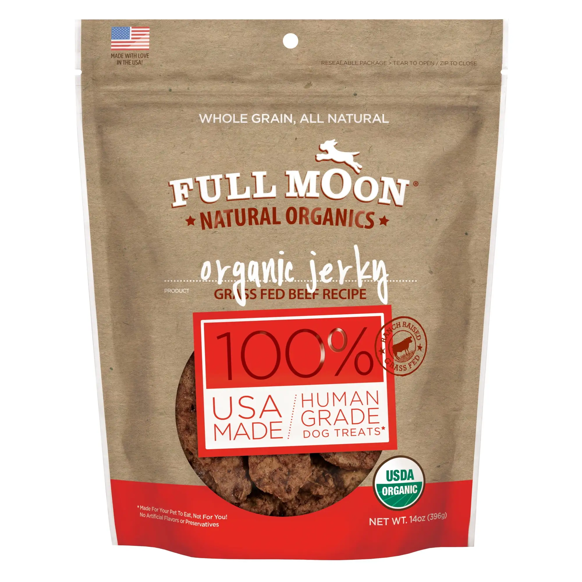 Full Moon Beef Flavor Jerky Dog Treats. 14.0 oz.