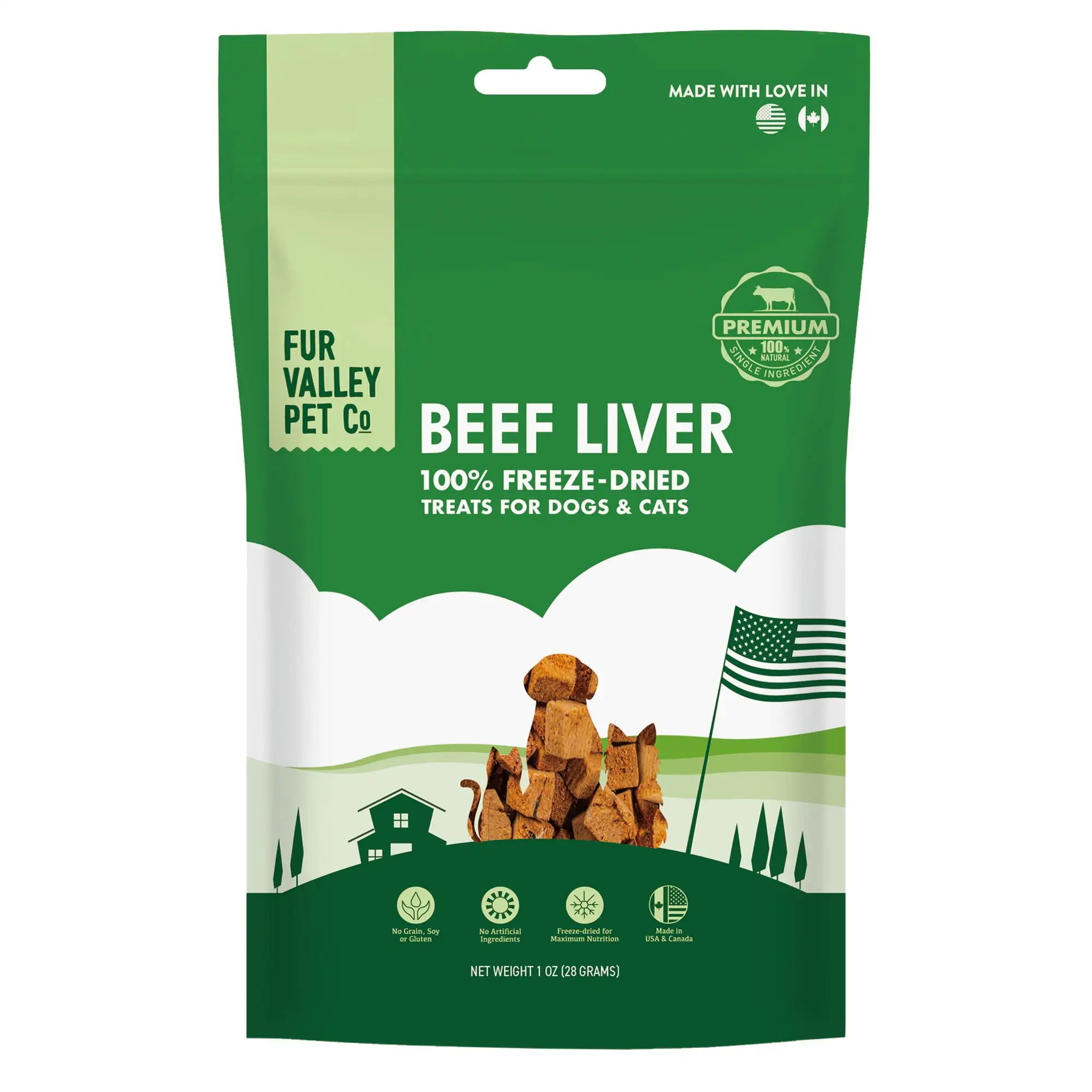 Fur Valley All Natural Freeze Dried Beef Liver Bites Cat Treats | 100% Beef Liver with No Fillers