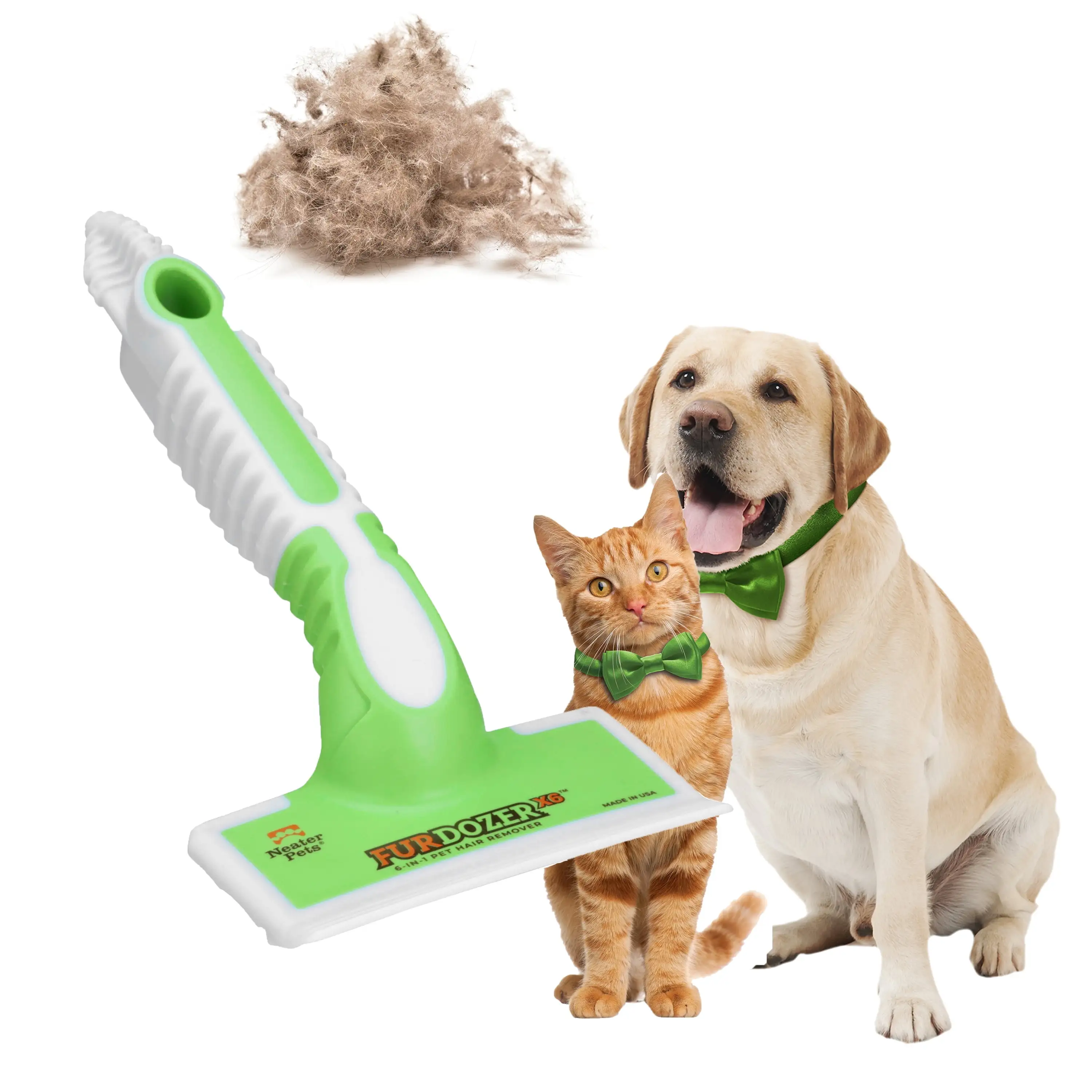 FurDozer X6 6-in-1 Pet Hair Remover & Auto Detailer - Works on Cat & Dog Fur & Lint - Safe for Multiple Surfaces