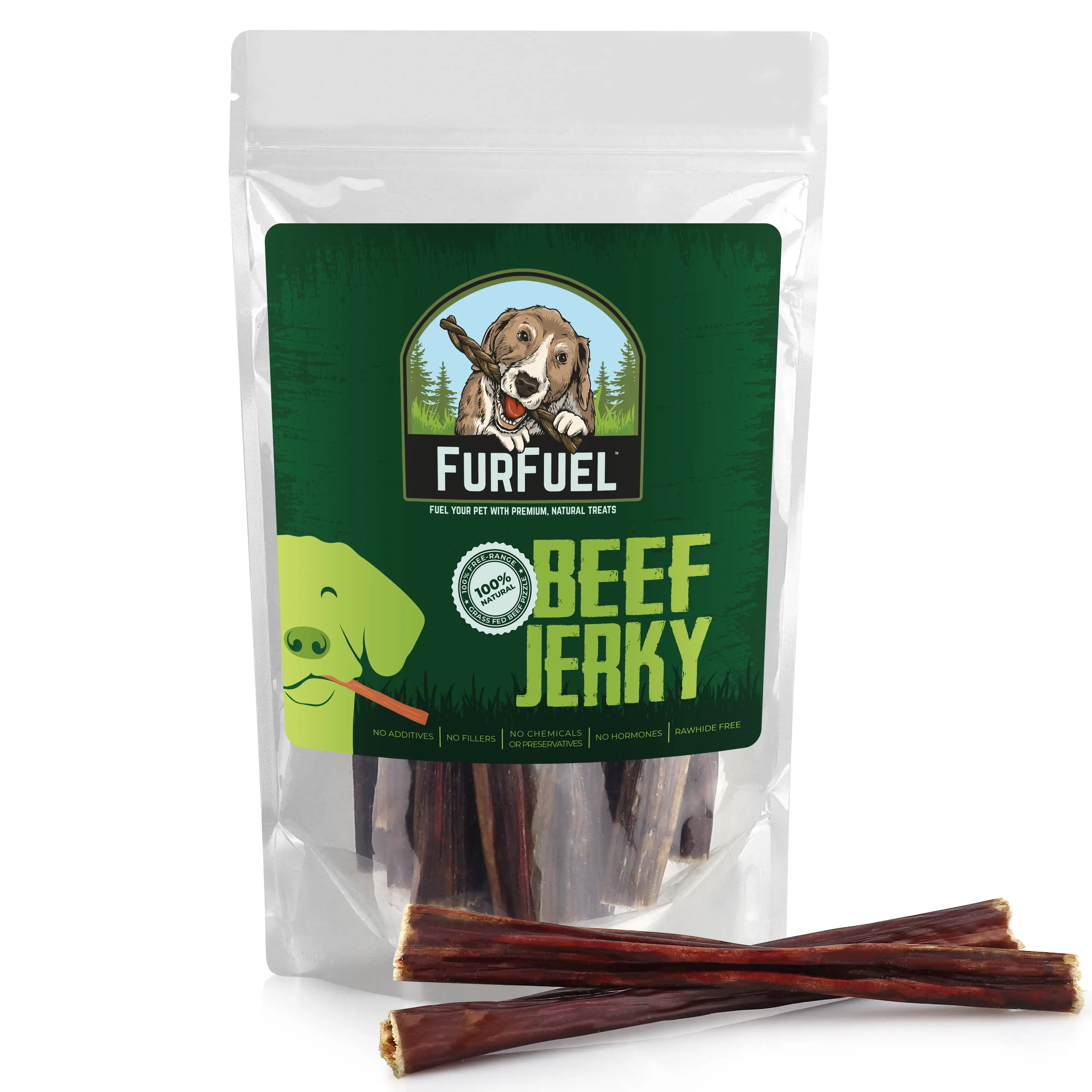 FurFuel Beef Gullet Sticks for Dogs. Light Bully Beef Jerky Sticks for Dogs. 6 Long. 25 Pack. Great Chew Snack for Light Chewers- Puppies. Small dogs & Senior dogs. All Natural Beef Esophagus.