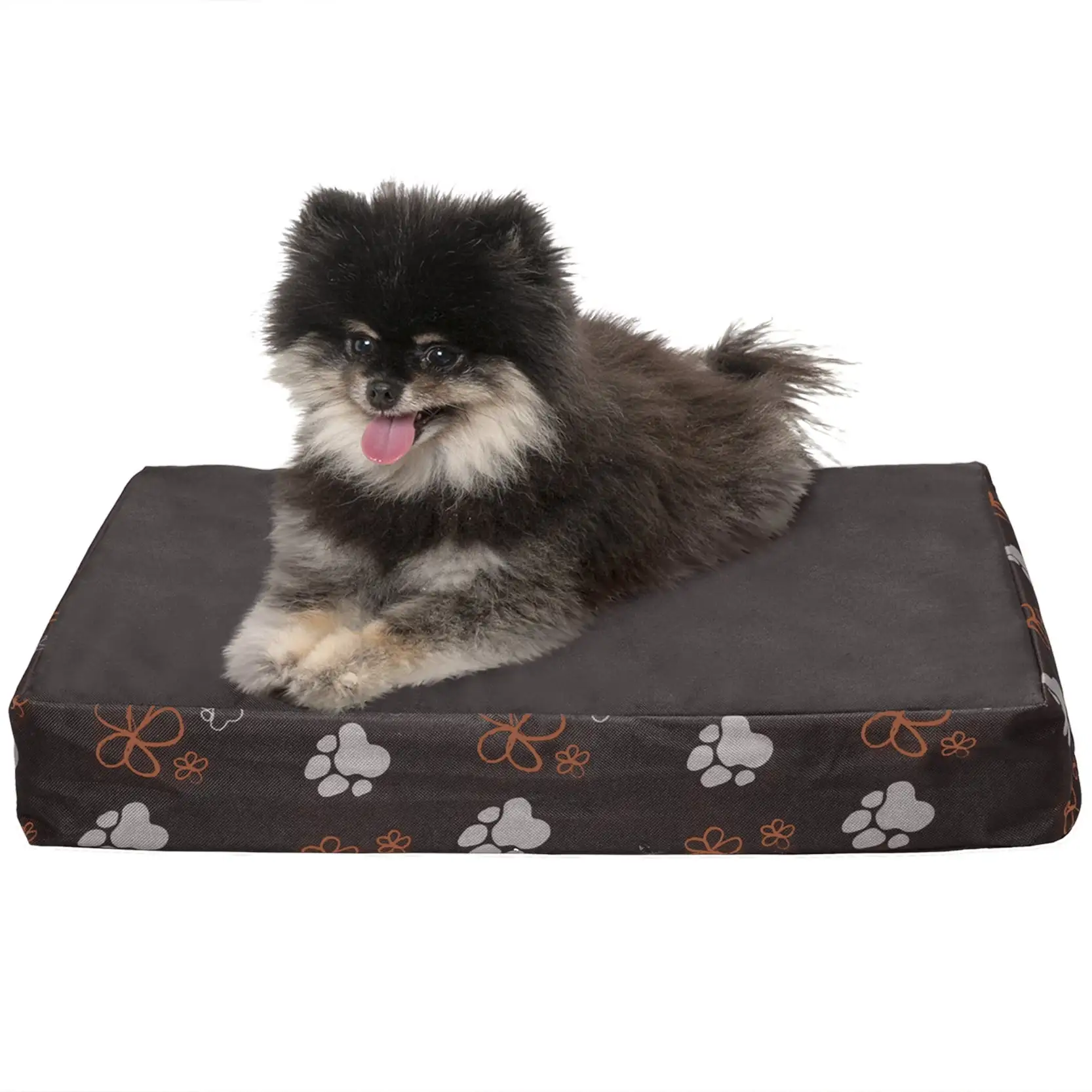 FurHaven | Deluxe Memory Foam Indoor/Outdoor Garden Mattress Pet Bed for Dogs & Cats. Bark Brown. Small