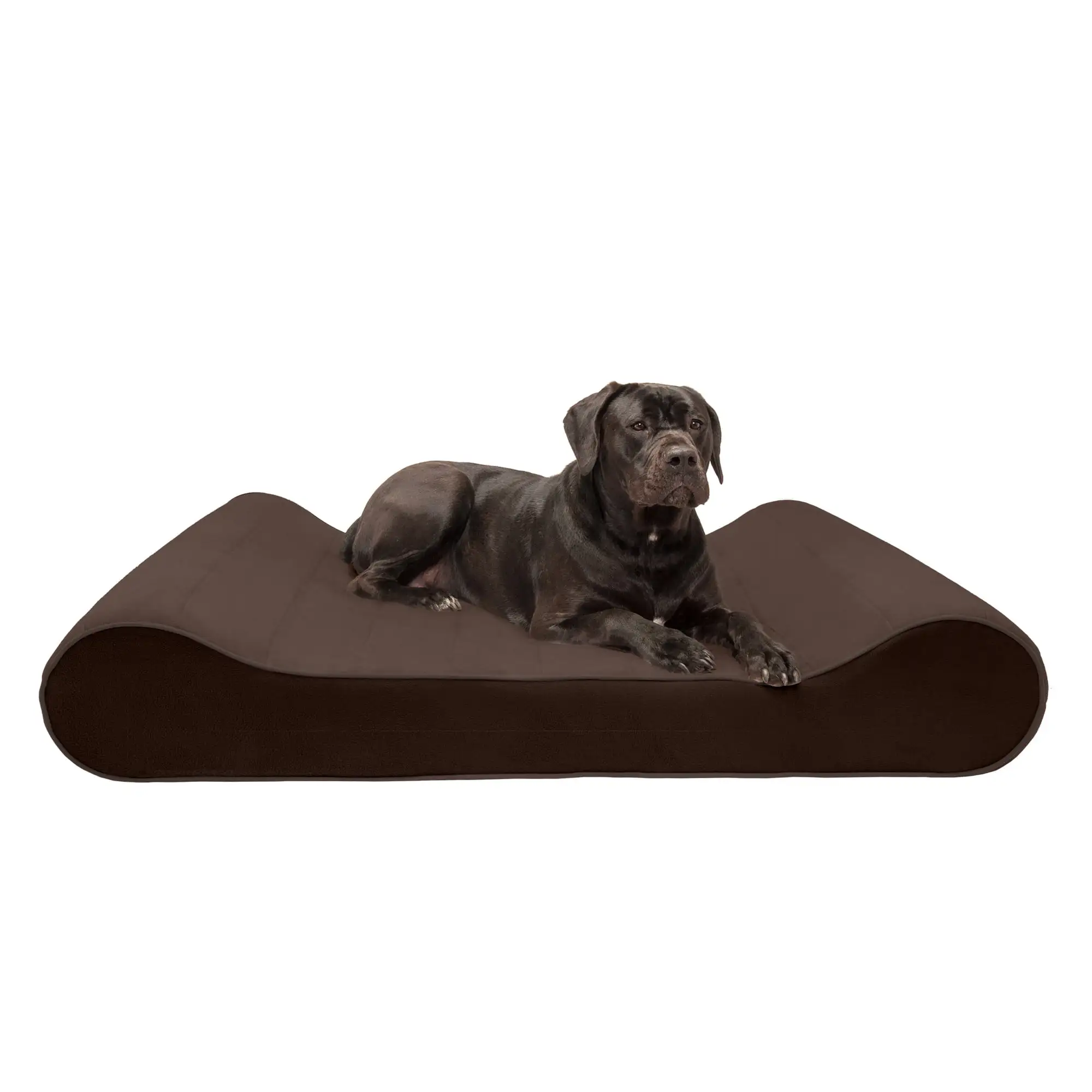 FurHaven | Memory Foam Microvelvet Luxe Lounger Pet Bed for Dogs & Cats. Espresso. Giant