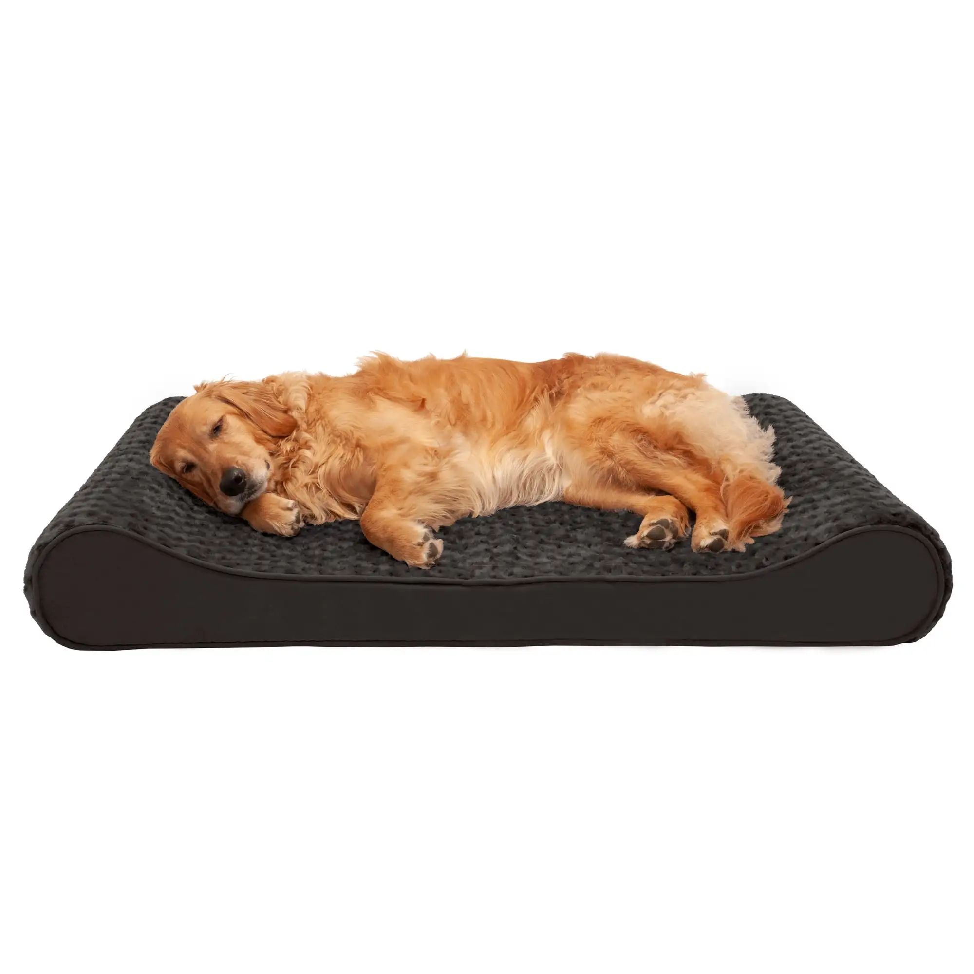 FurHaven Pet Dog Bed | Cooling Gel Memory Foam Orthopedic Ultra Plush Luxe Lounger Pet Bed for Dogs & Cats. Chocolate. Jumbo