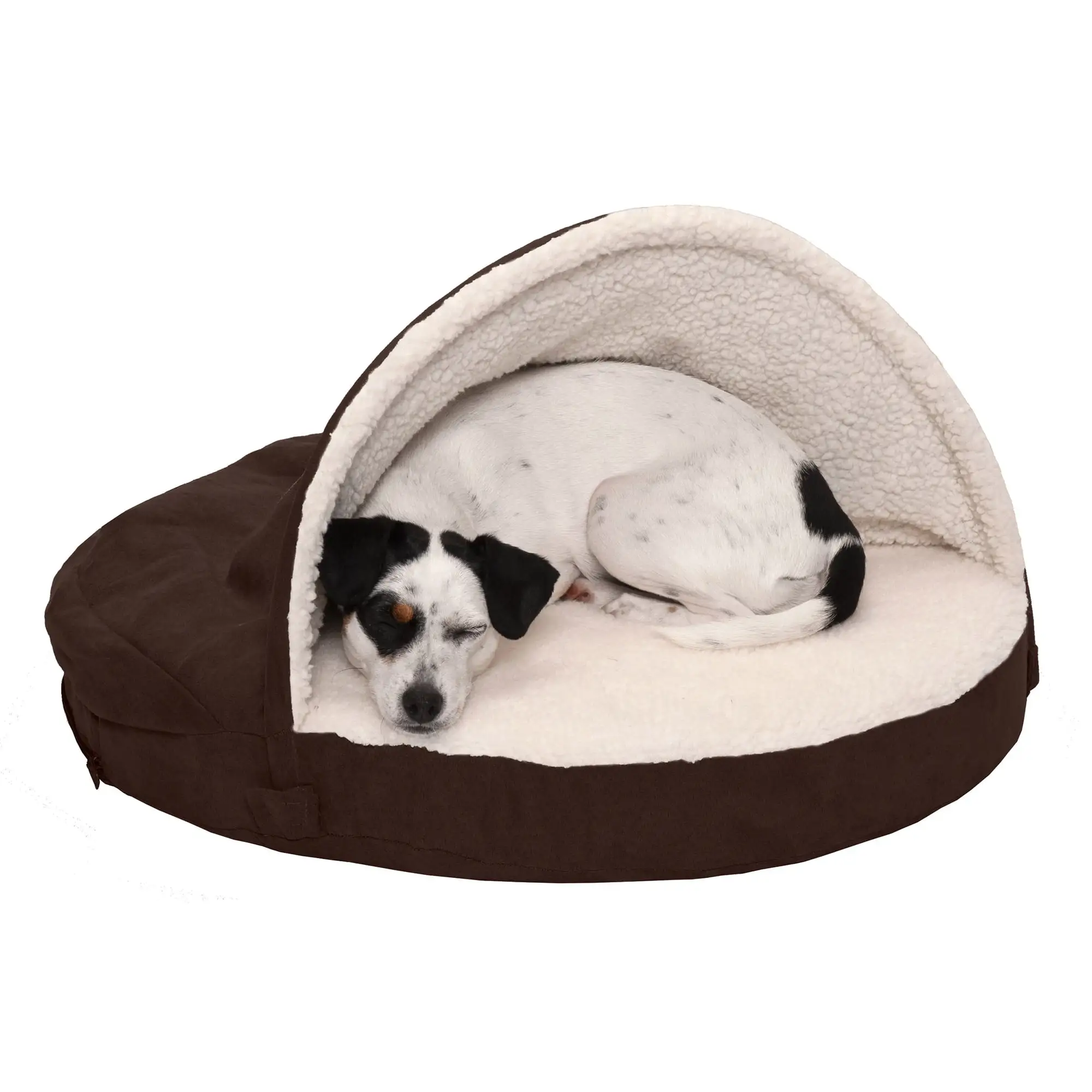 FurHaven Pet Products Faux Sheepskin Orthopedic Snuggery Burrow Pet Bed for Dogs & Cats - Espresso. 26 Base