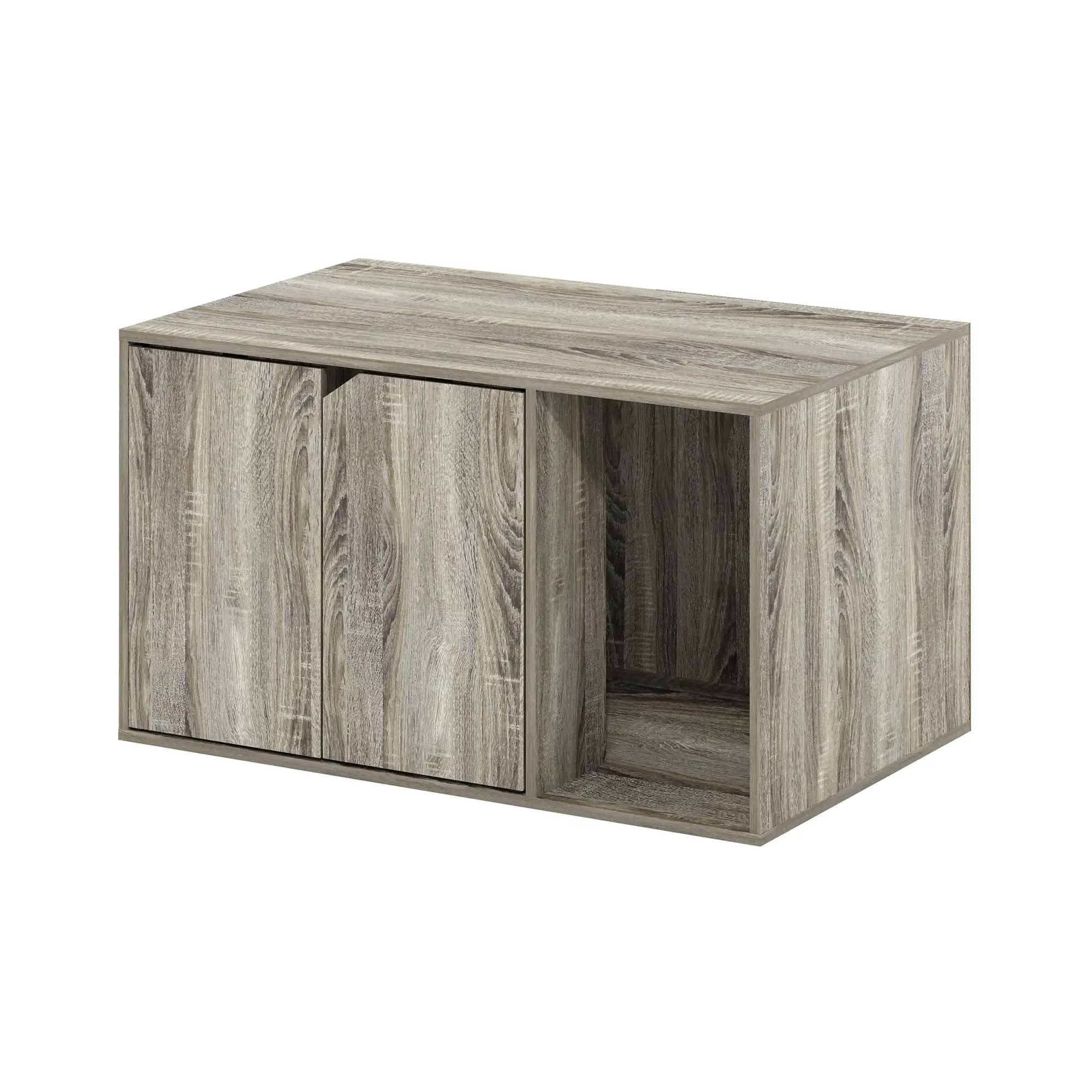 Furinno Peli Litter Box Enclosure. French Oak Grey