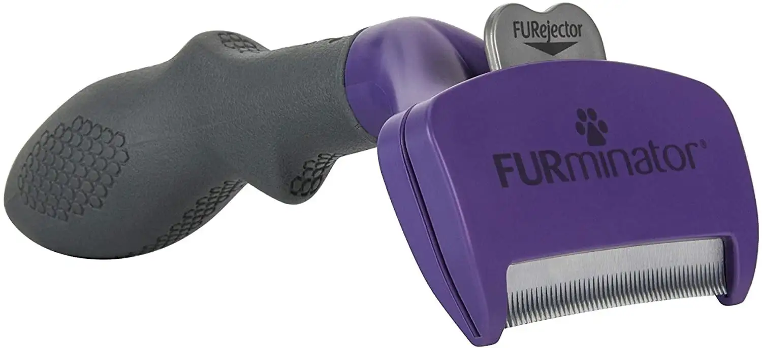 Furminator Undercoat deShedding Tool for Cats with Long Hair Black/Purple. MD/LG