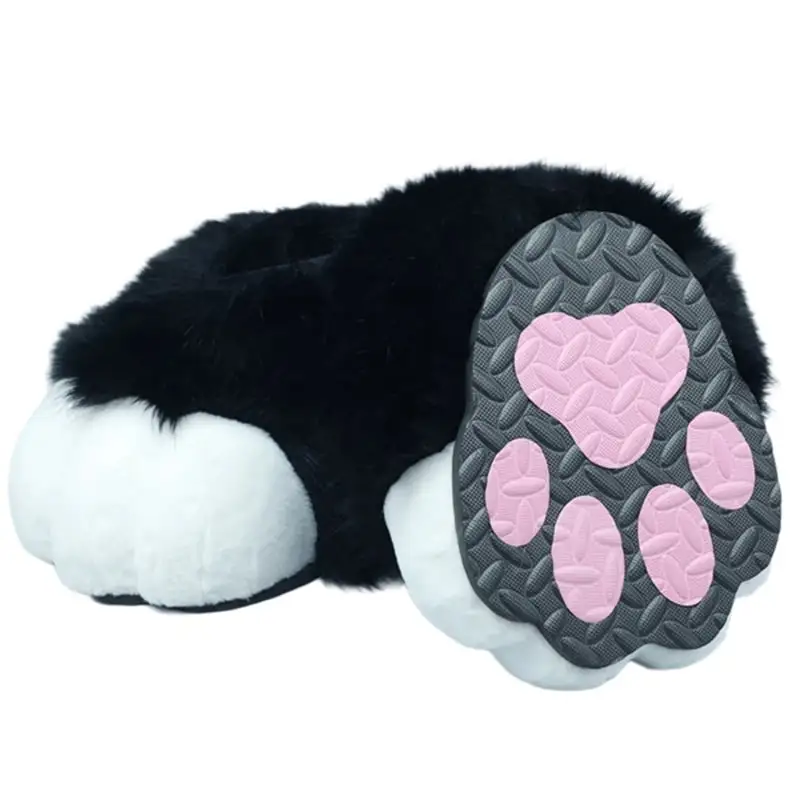 Fuzzy Bear Shoes Cute Cat Paw Shoes Fuzzy Boot Costume for Womens and Mens Party Roleplay Shoes