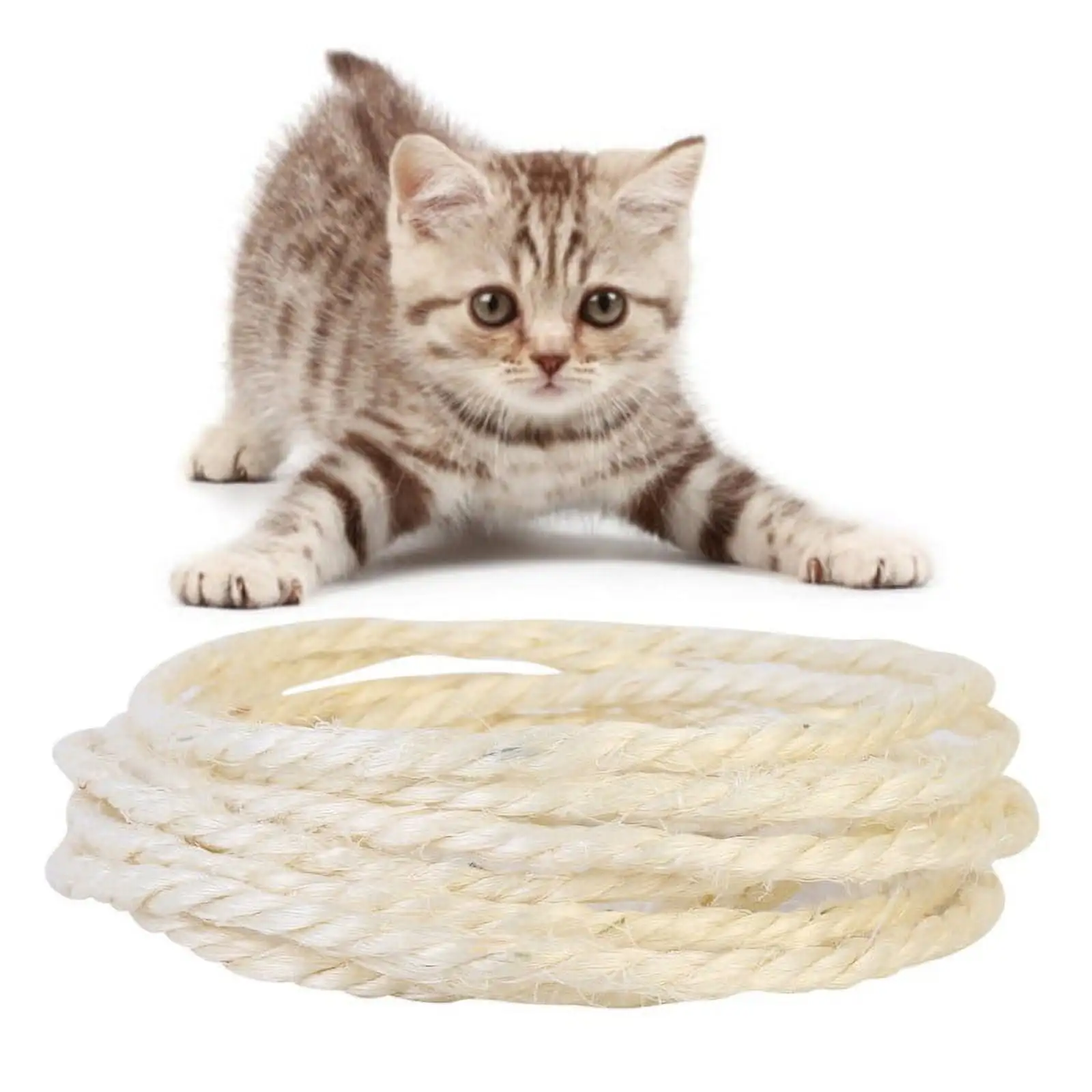 Fysho Replacement Cat Scratching Post Sisal Rope - Hemp Rope for Cat Tree and Tower -9.8ft