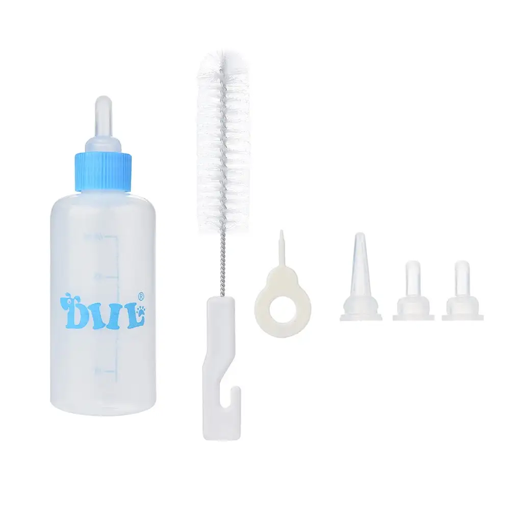 GERsome Pet Feeding Bottle Kit Kitten Bottles Kitten Milk Replacer Puppy Milk Feeder with Replacement Nipples Puppy Feeding Bottles for Small Animals Newborn Dog and cat Nursing Supplies