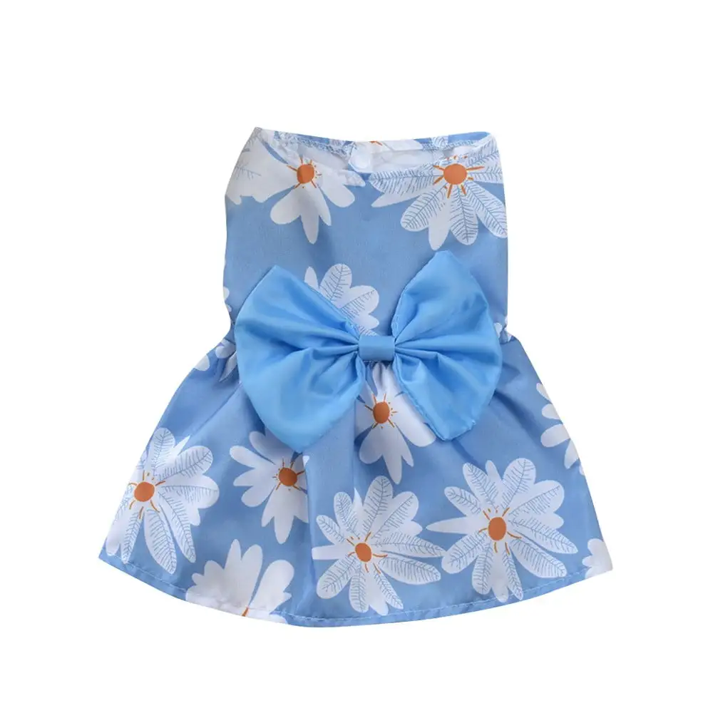 GZLY Dog Dresses for Small Dogs Cute Girl Female Dog Dress Mommy Puppy Shirt Skirt Doggie Dresses Pet Summer Clothes Apparel for Dogs and Cats Light Blue XL