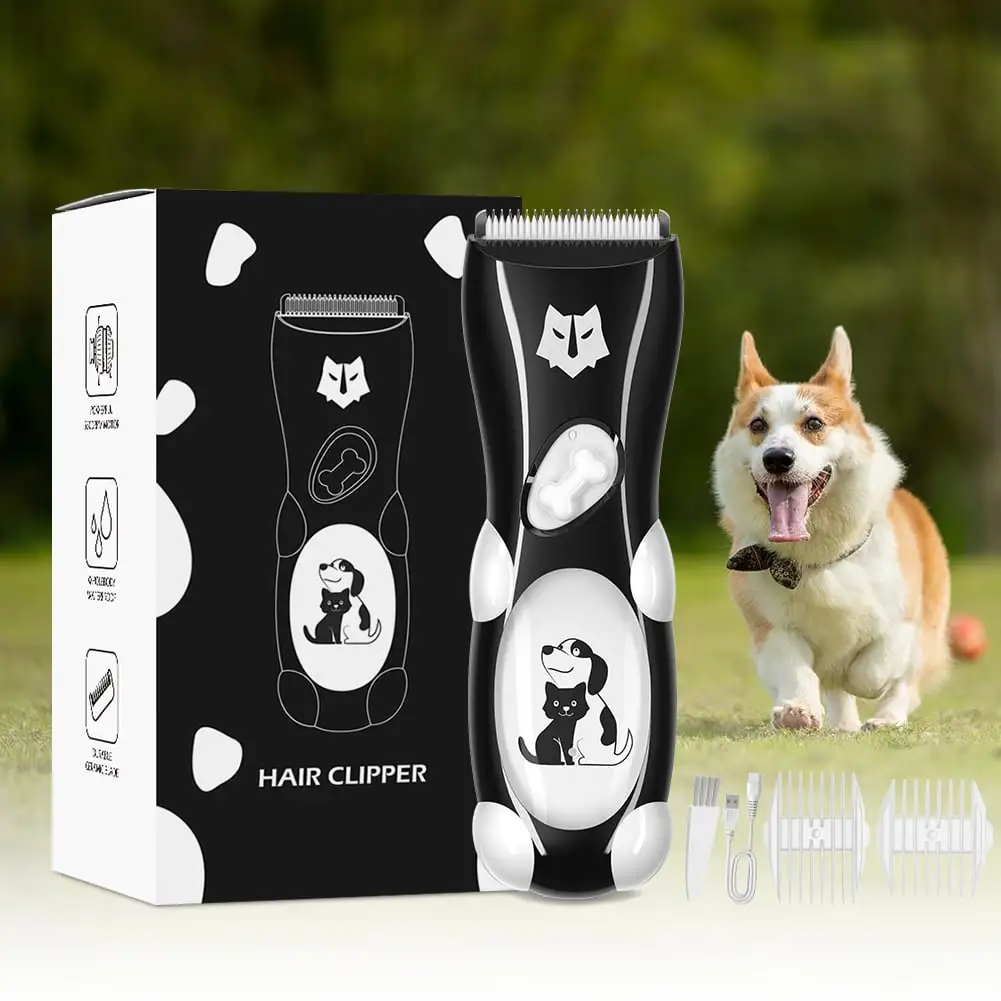 Ganeed Pet Clipper. Professional Mute Cordless Electric Pet Cat Dog Hair Cutting Clipper Trimmer Shaver Grooming Set Kit