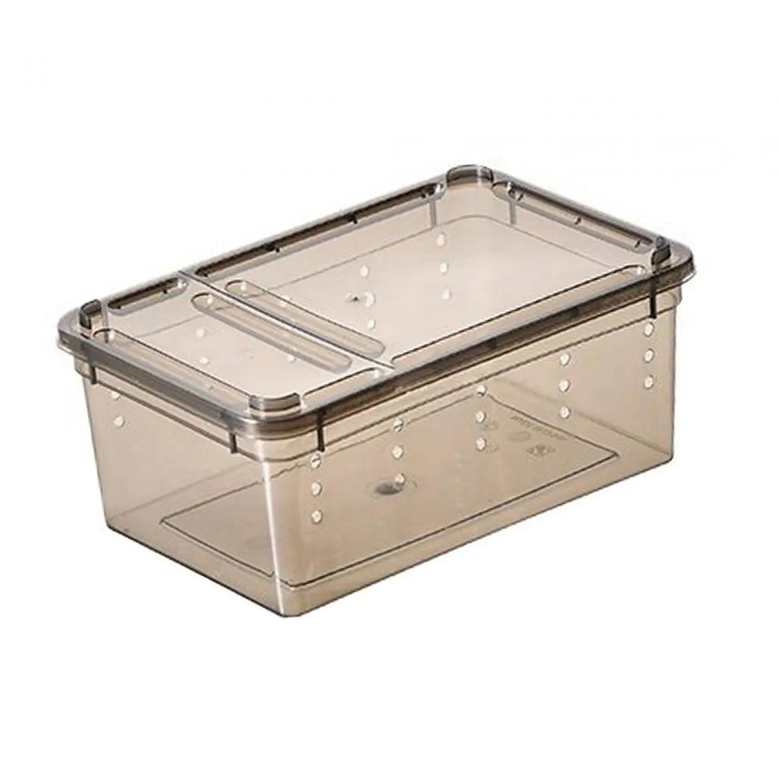 Gazechimp Reptile Feeding Box 12.5x19x7.5cm Clear Terrarium for Frogs Gerbil Scorpions black