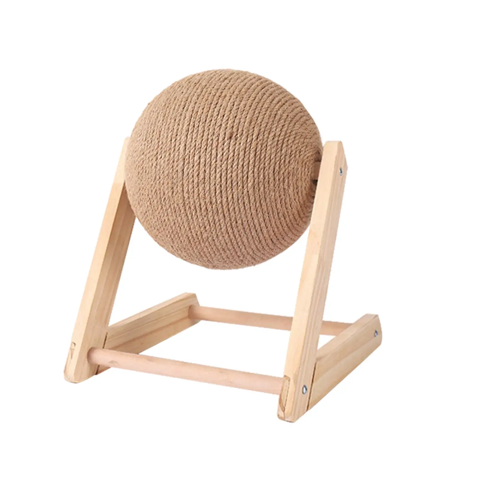 acdanc Giftesty Cat Scratching Board Cat Toy Wooden Cat Scratching Ball Grinding Claw Hand Wrapped Sisal Rope Cat Climbing Frame Durable Cat Scratching Post Pet Supplies