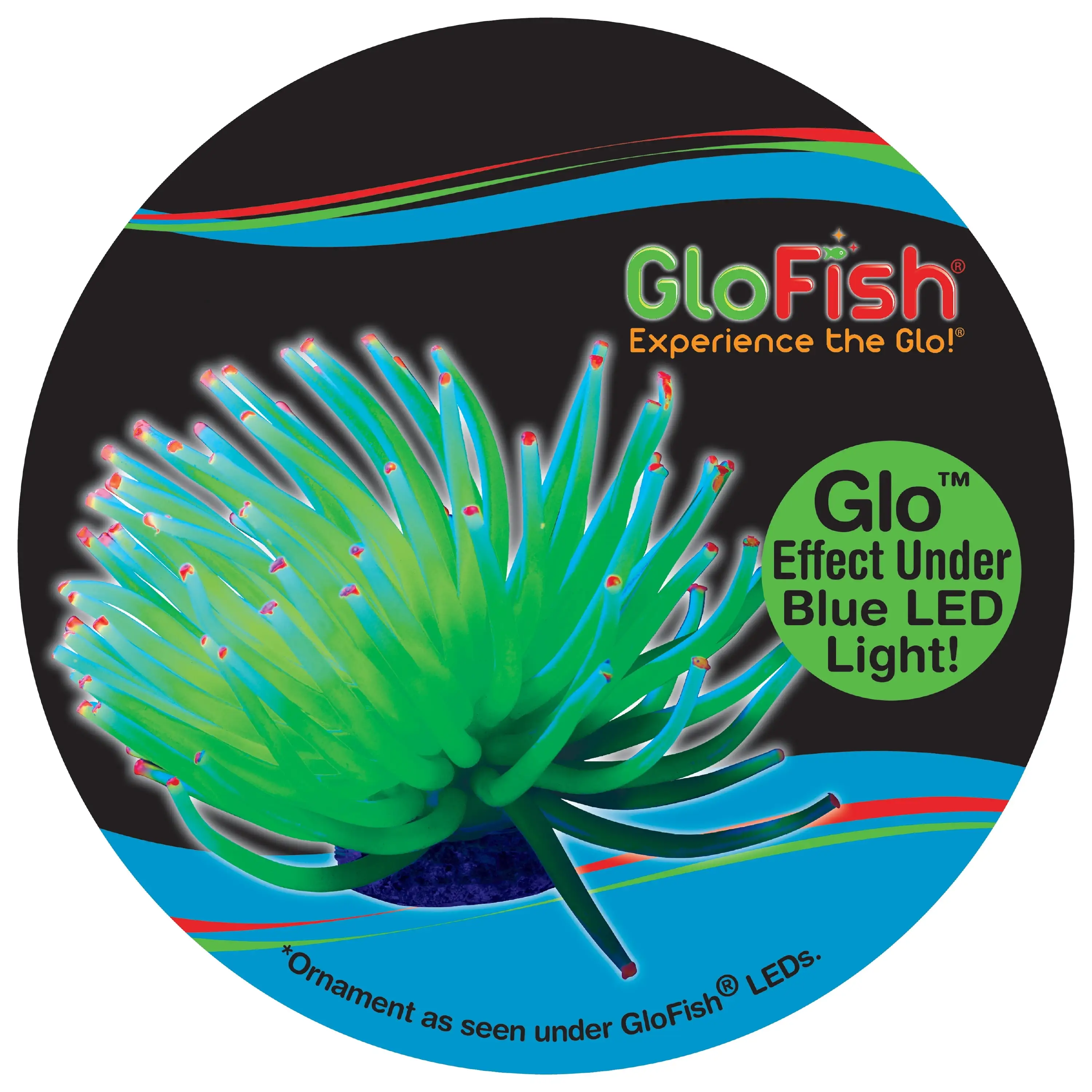 GloFish Yellow Anemone Silicone Ornament. Detailed Aquarium Ornament. Creates a Glowing Effect