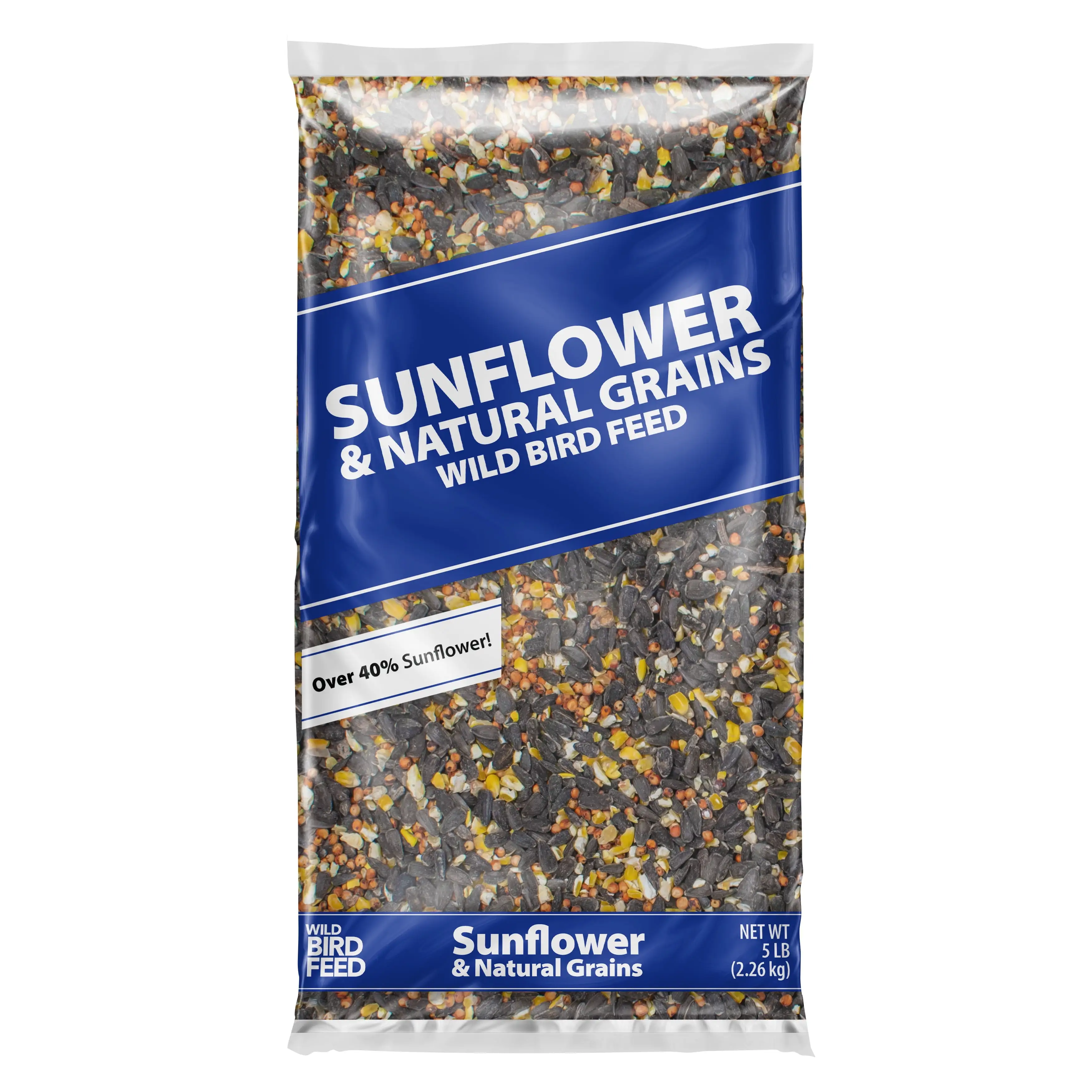 Global Harvest Foods Sunflower & Grains Wild Bird Feed. Dry. 1 Count per Pack. 5 lb. Bag