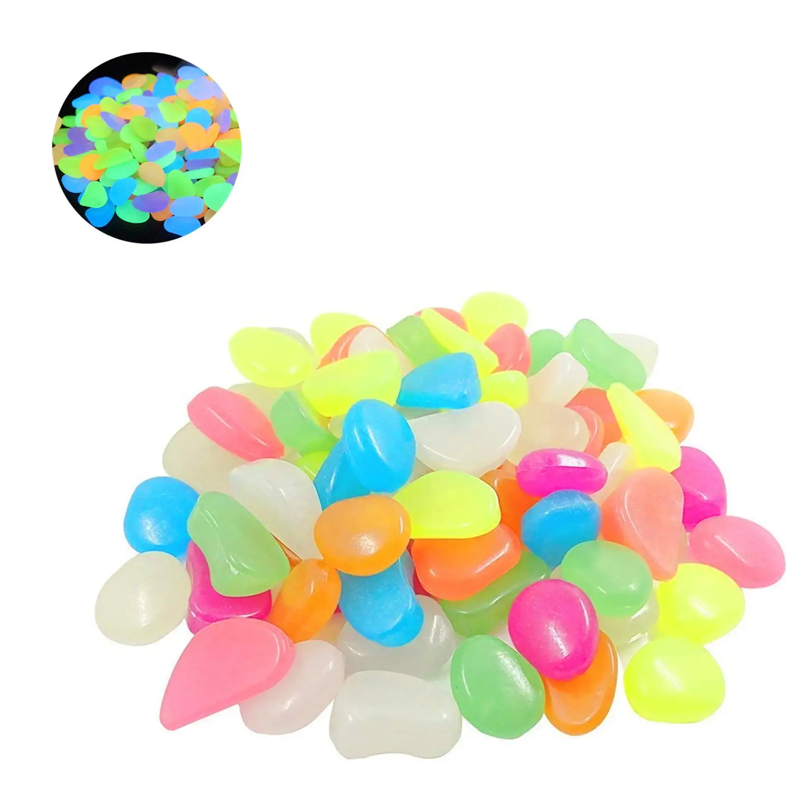 Glow In The Dark Pebbles Luminous Stones Rocks For Garden Aquariums Decoration