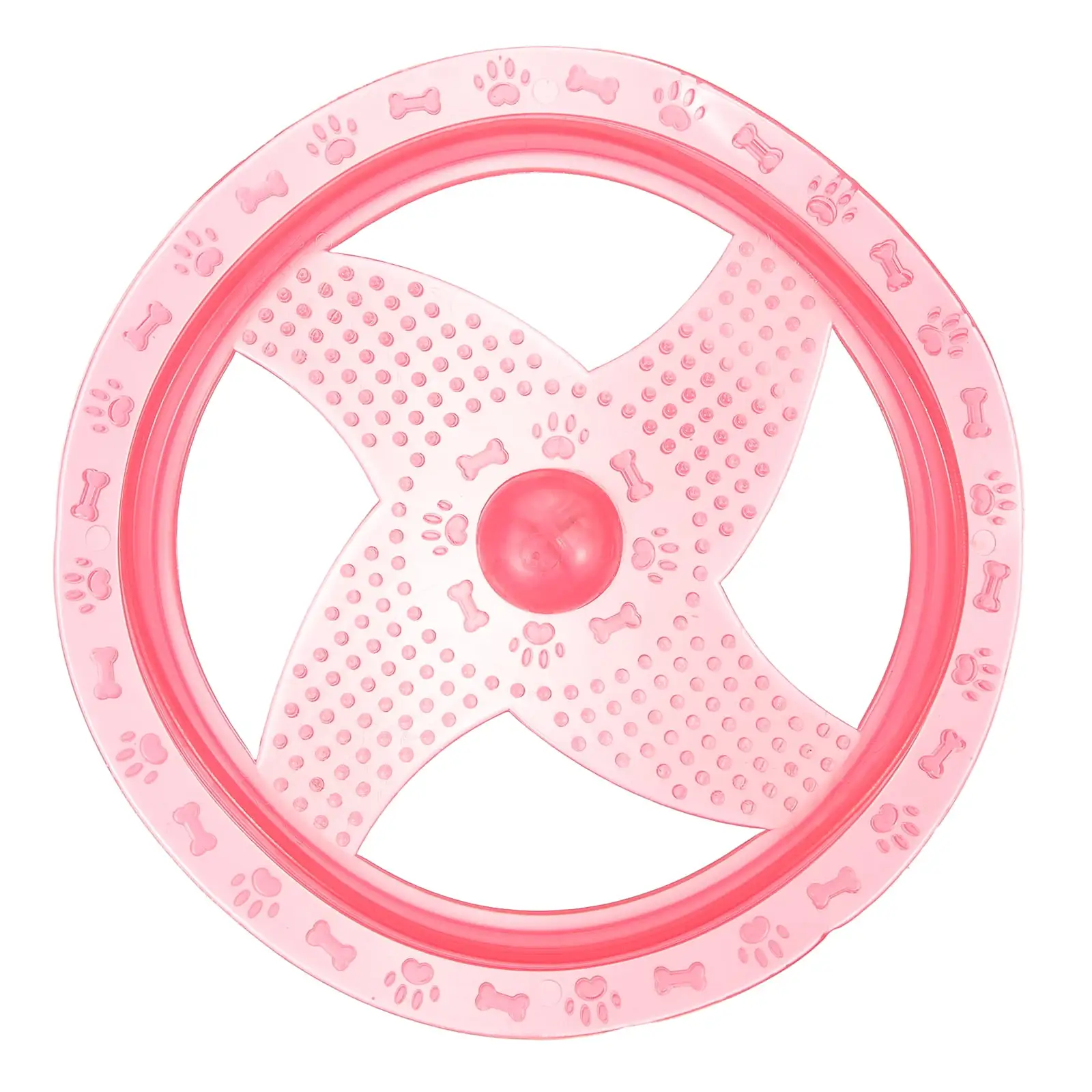 Glowing Pet Flying Disc Throw and Fetch Toy Training Accesssories Outdoor Running Catching Throwing Toys for Puppy Dogs (Pink)