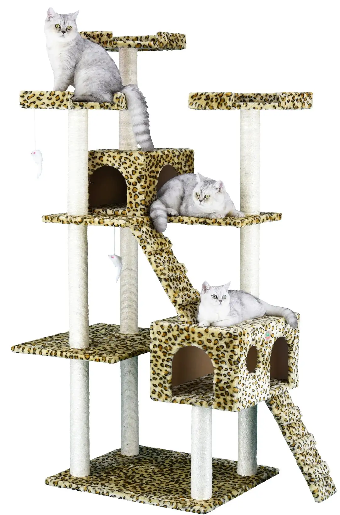 Go Pet Club 72-in Cat Tree & Condo Scratching Post Tower. Brown