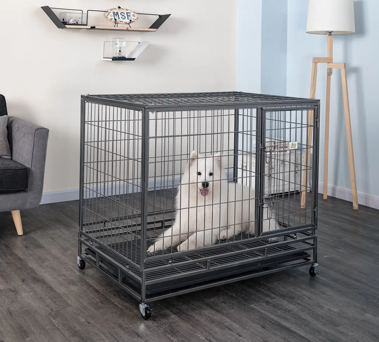 Go Pet Club Heavy Duty Mobile Metal Pet Cage