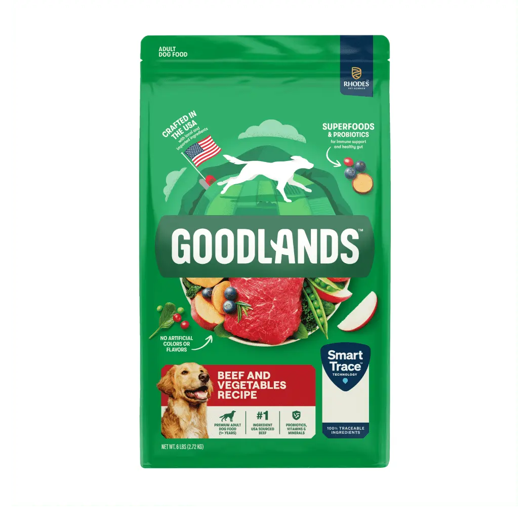 Goodlands Dry Dog Grass-Fed Beef & Vegetables Recipe. 6 lb Bag