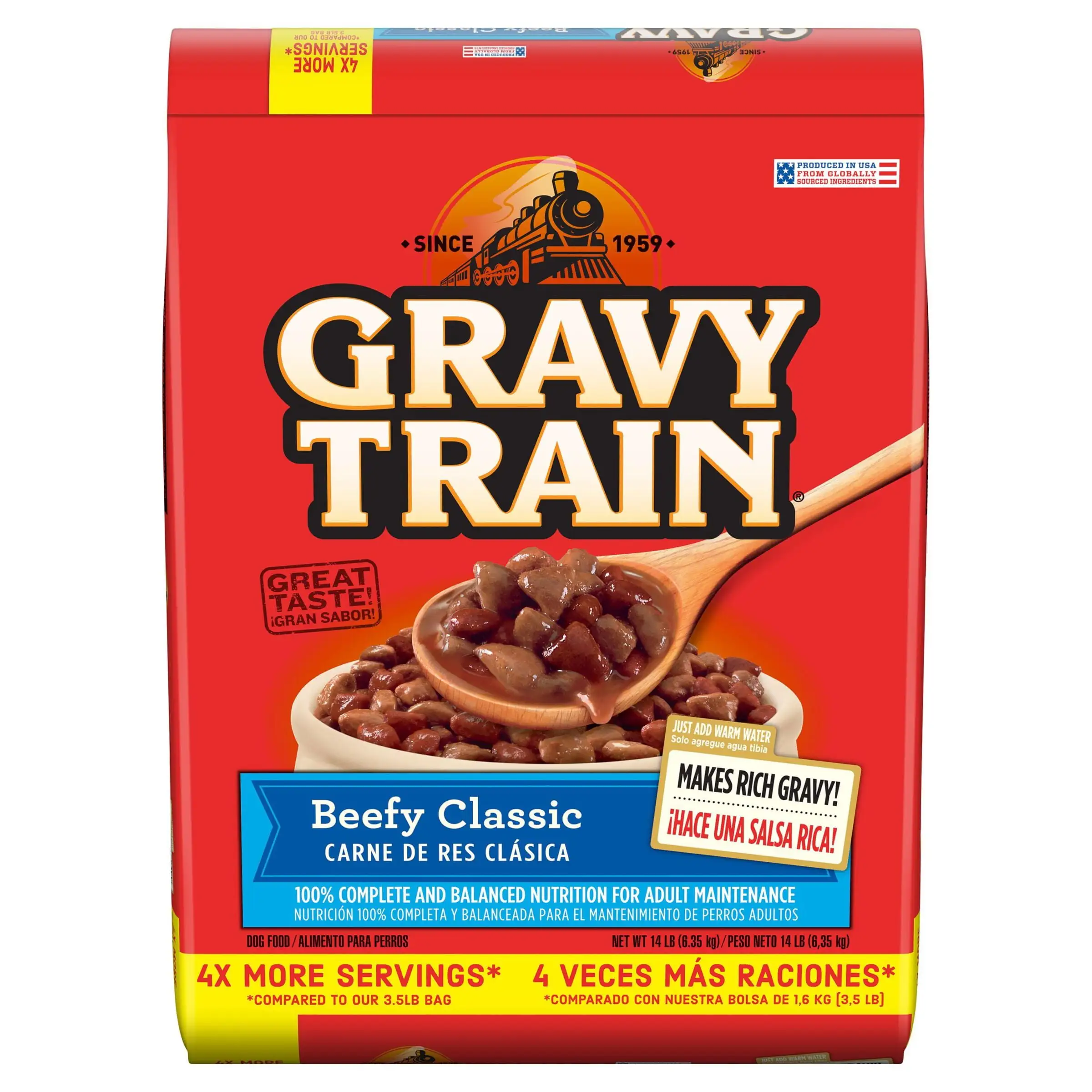 Gravy Train Beefy Classic Dry Dog Food. 14 Lb. Bag