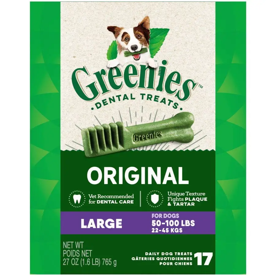 Greenies Dog Dental Treats Original. 27 oz. 17 ct. Large