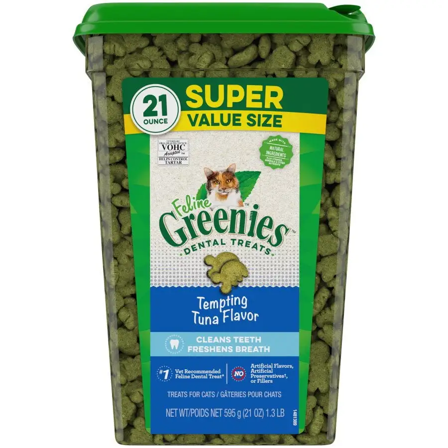 Greenies Feline Adult Cat Dental Treats Tempting Tuna. 21 oz